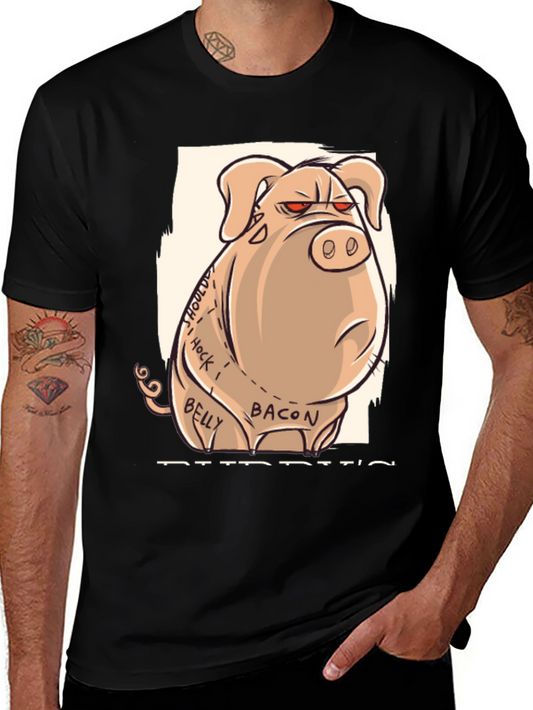 Funny Pig T-Shirt - Butcher Cut Anatomy Humor