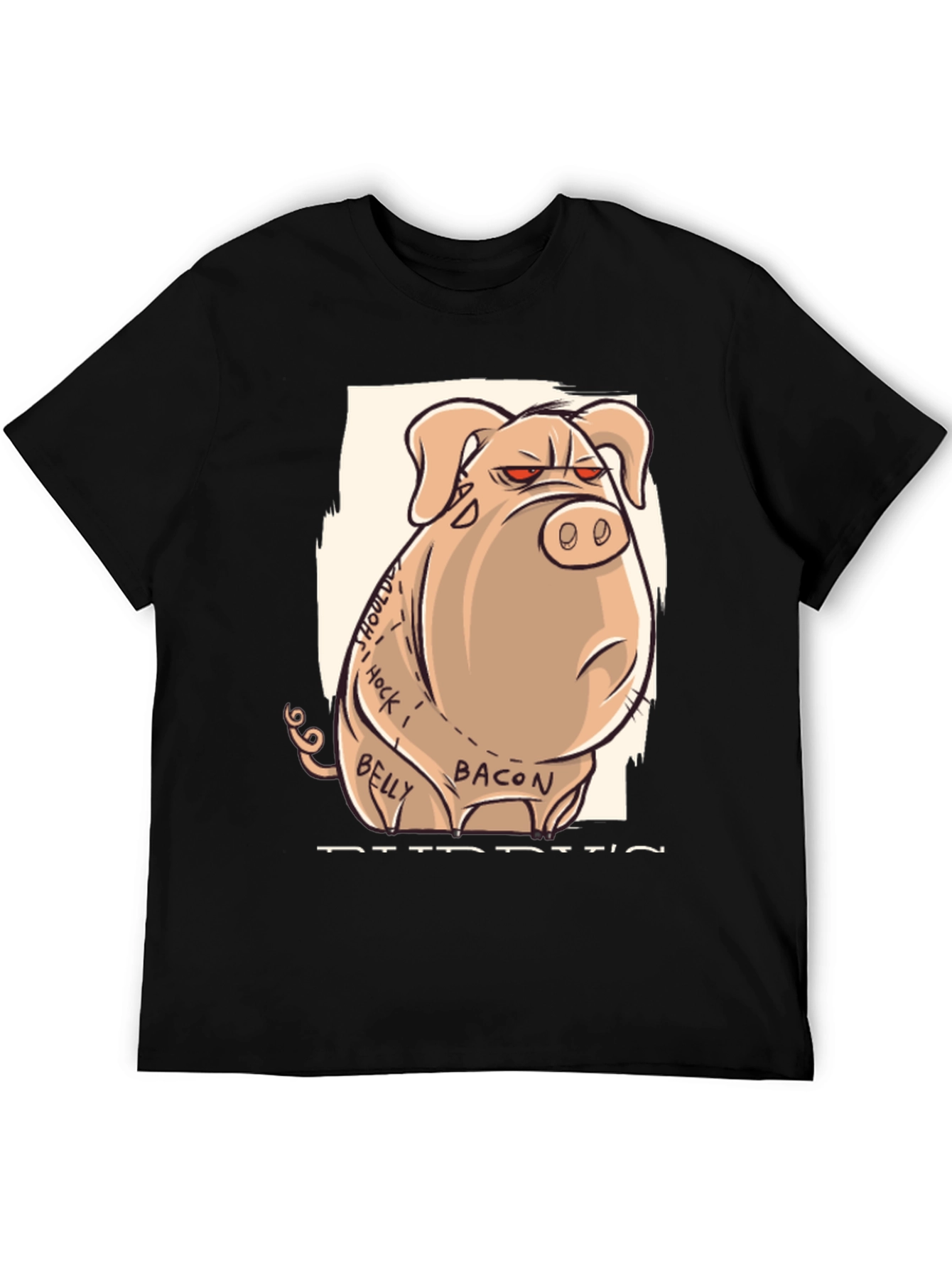 Funny Pig T-Shirt - Butcher Cut Anatomy Humor