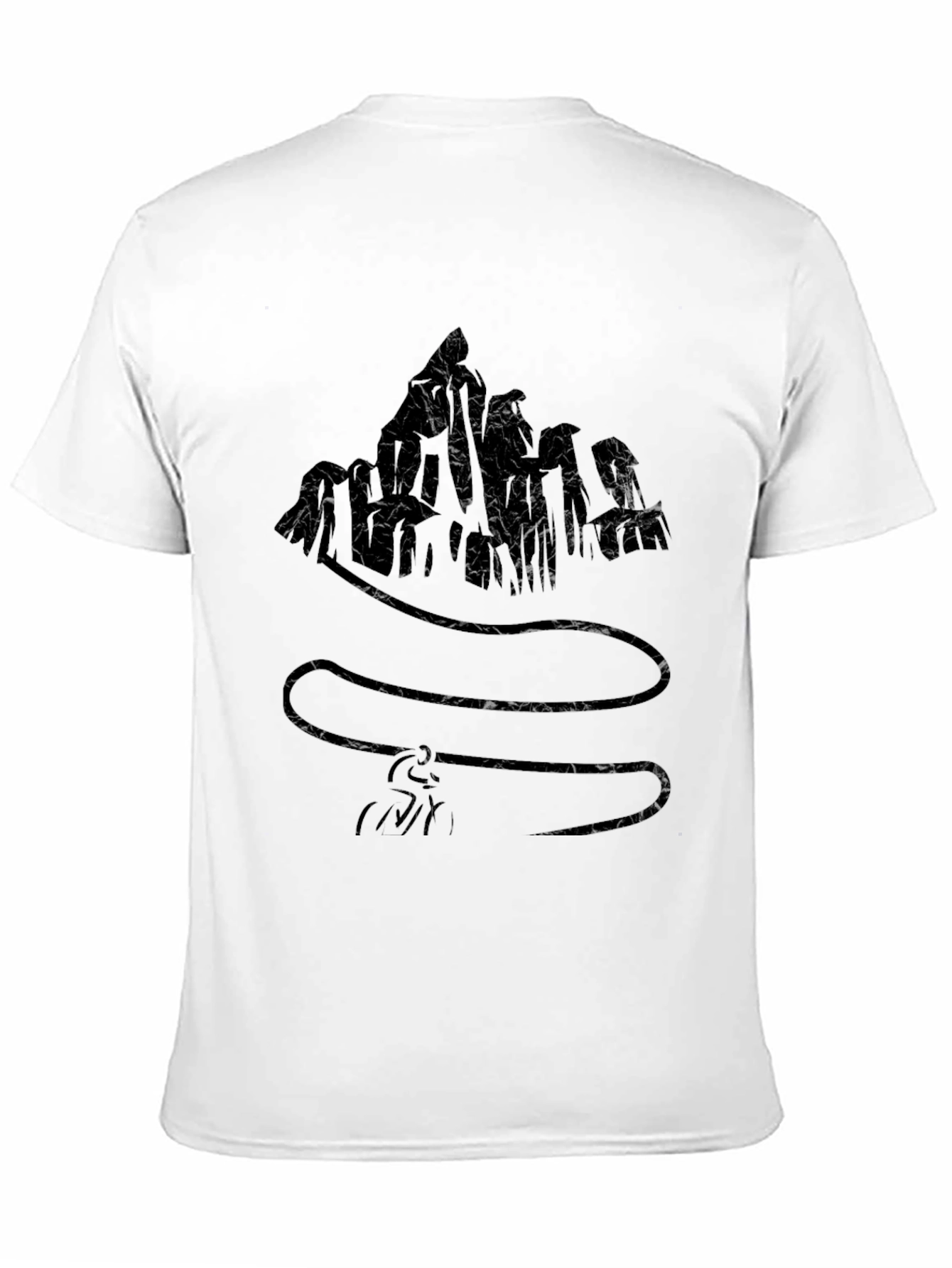 Textured Graphic Black T-Shirt