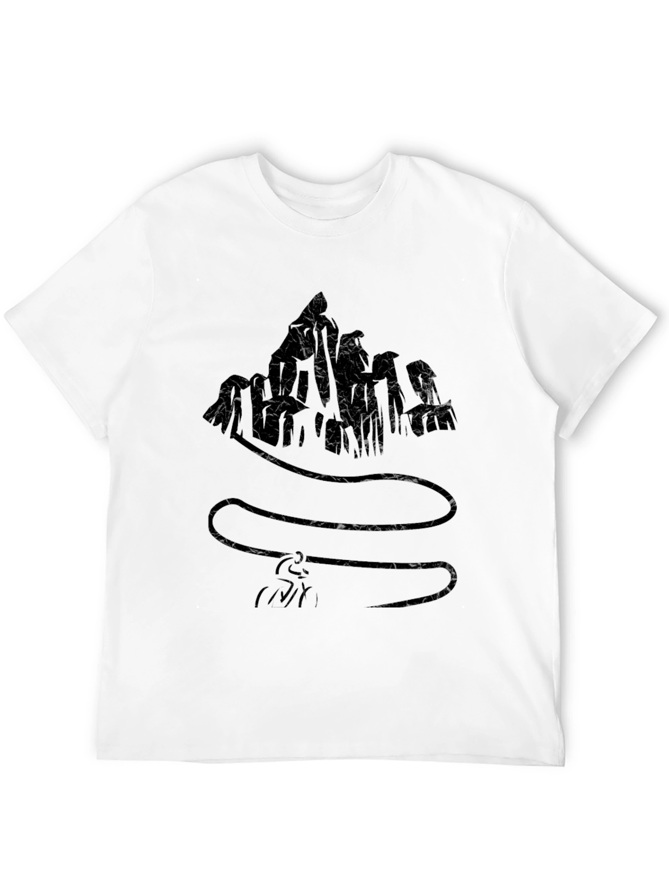 Textured Graphic Black T-Shirt