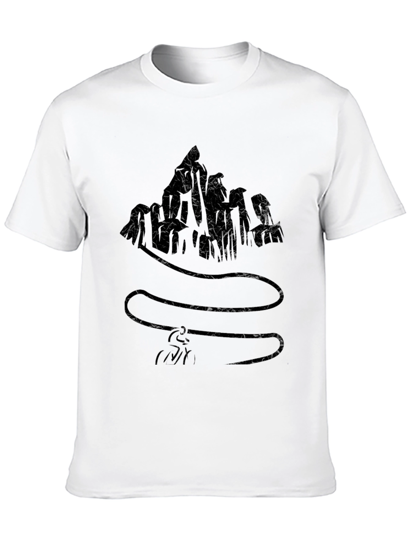 Textured Graphic Black T-Shirt