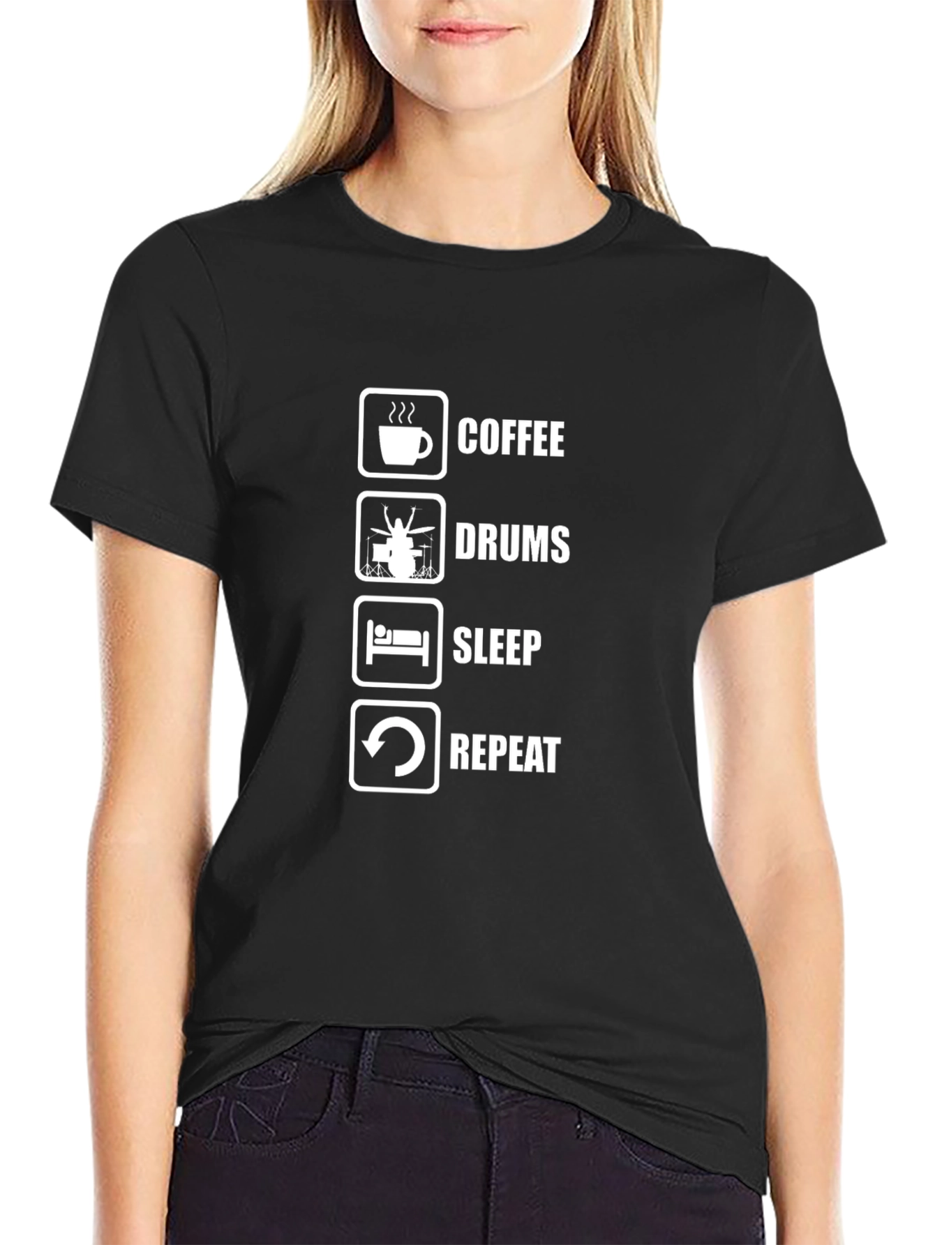 Coffee Drums Sleep Repeat T-Shirt