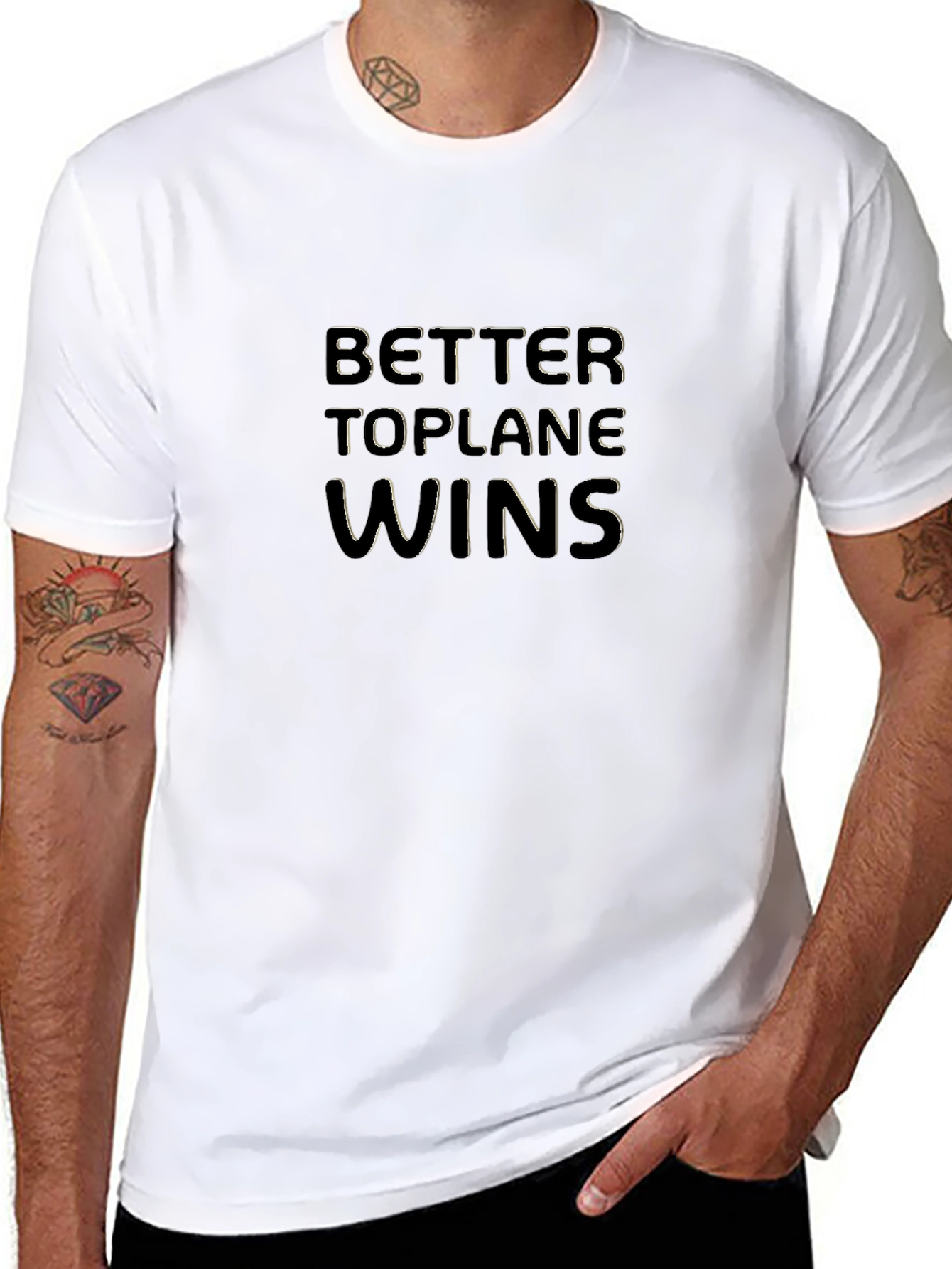 Better Toplane Wins Black Graphic Tee