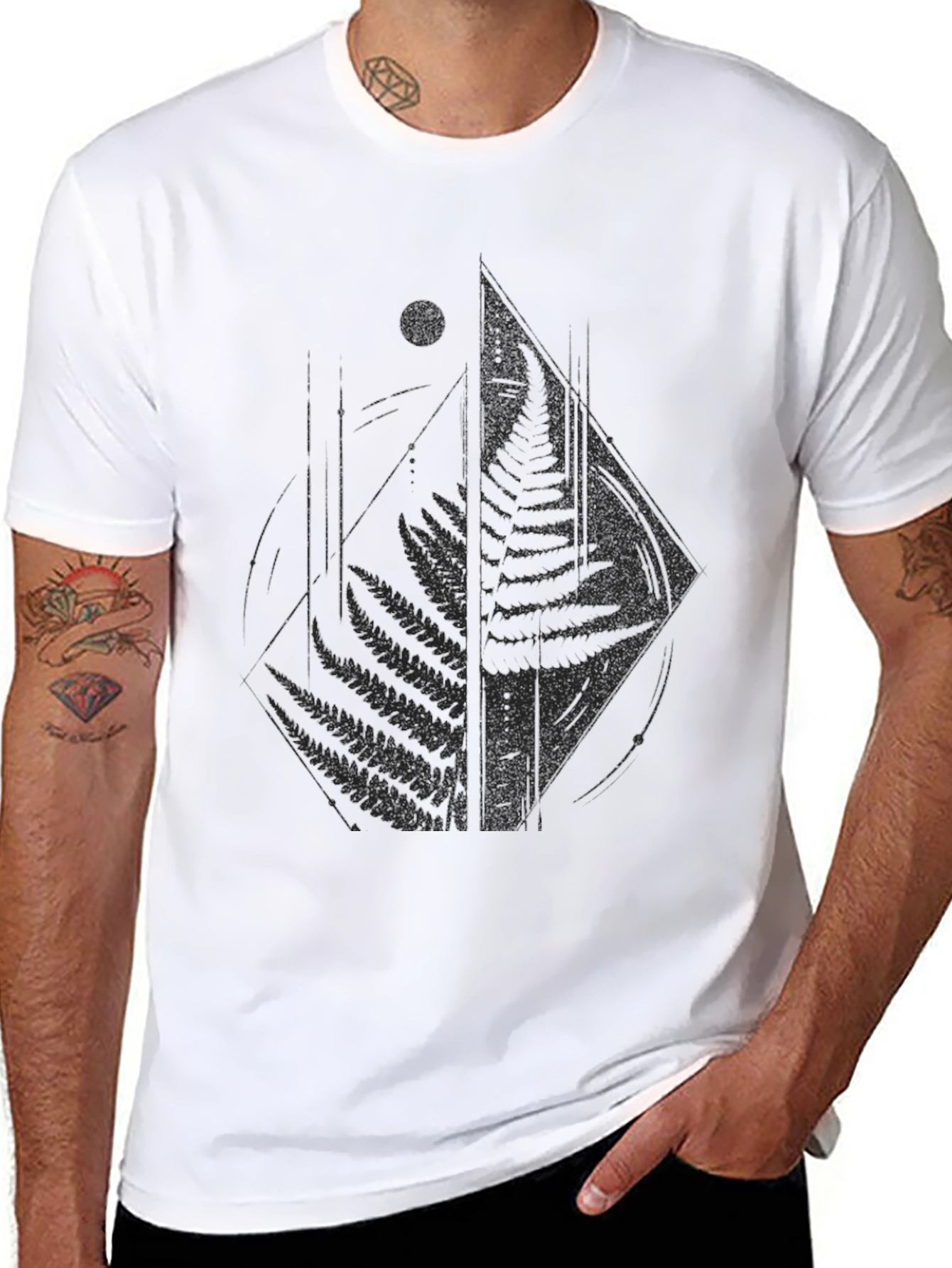 Fern Graphic Black T-Shirt - Nature Inspired Tee
