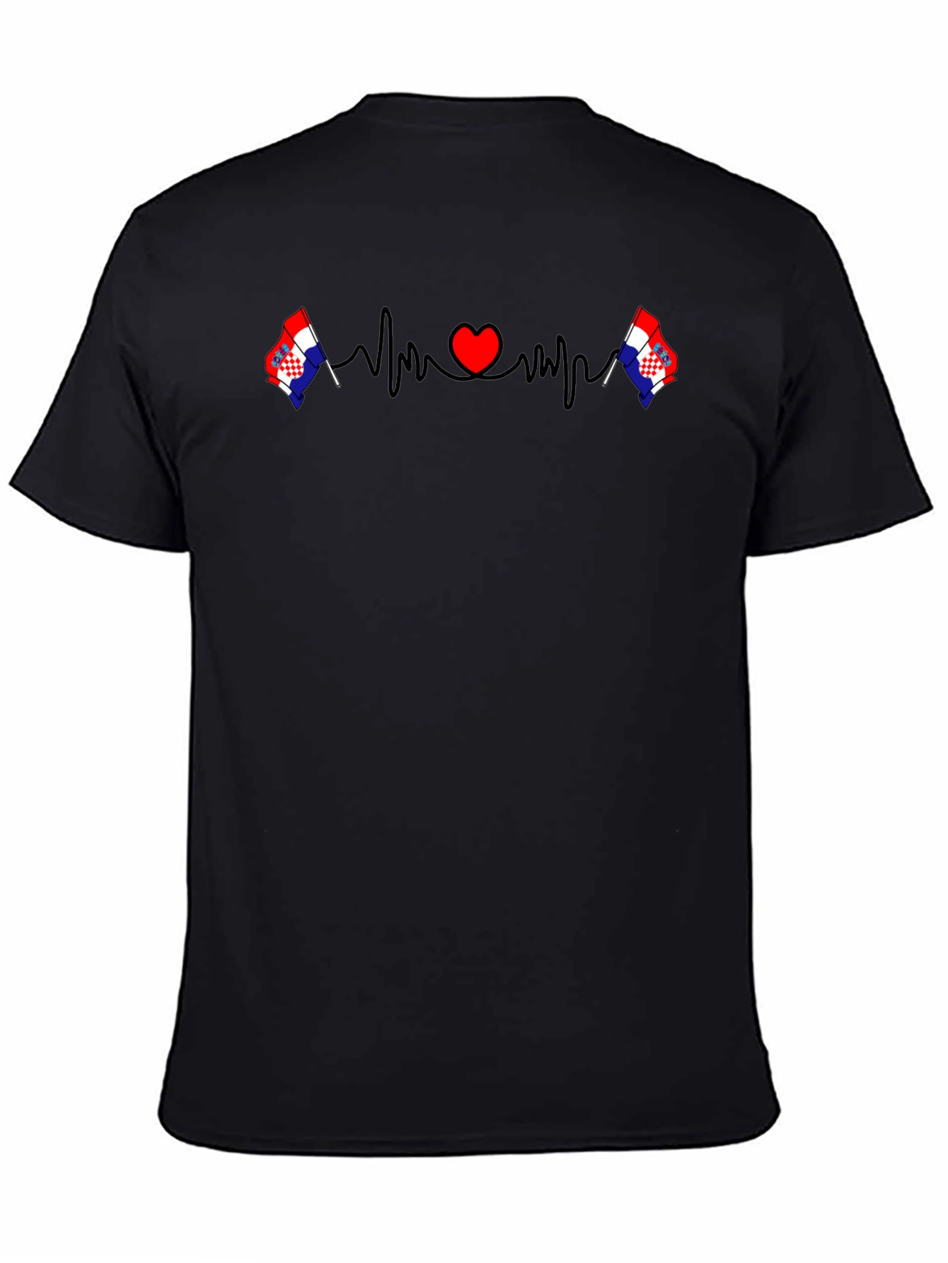 Heartbeat Croatia Flag Graphic T-Shirt
