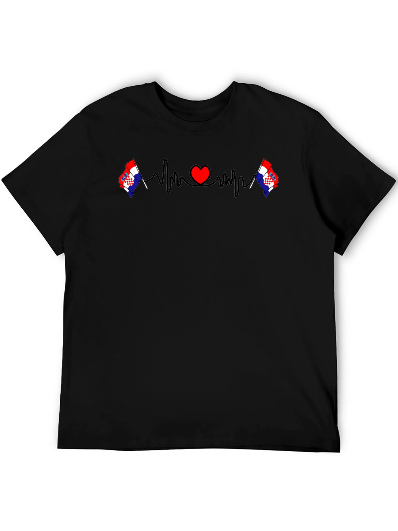 Heartbeat Croatia Flag Graphic T-Shirt