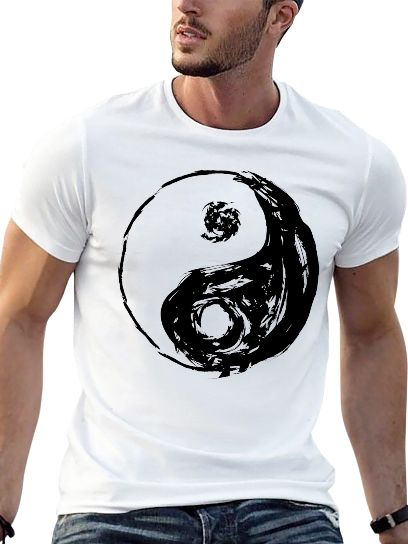 Yin Yang Graphic Tee - Black Comfort Fit