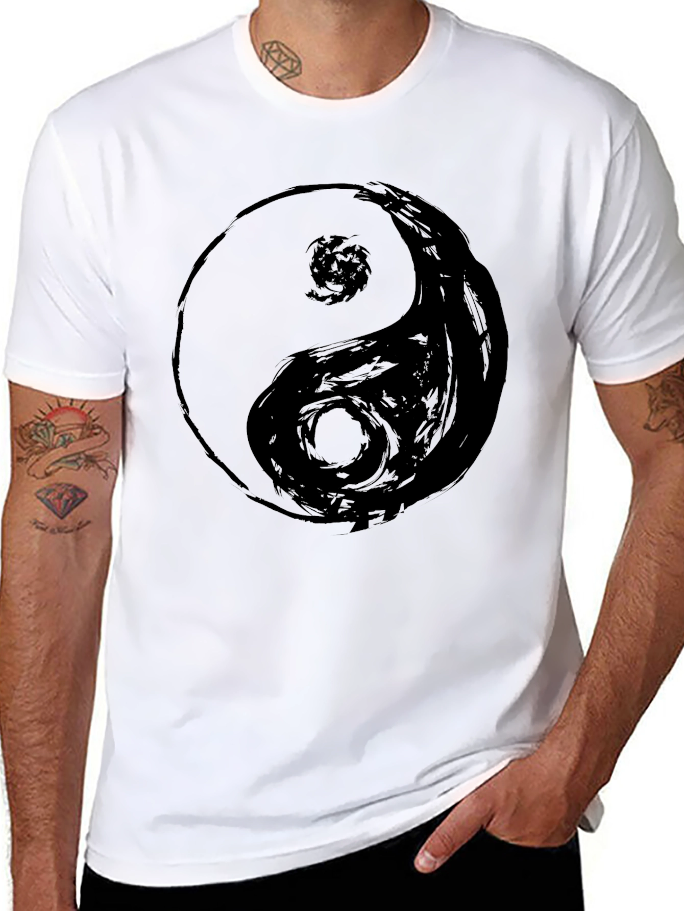 Yin Yang Graphic Tee - Black Comfort Fit