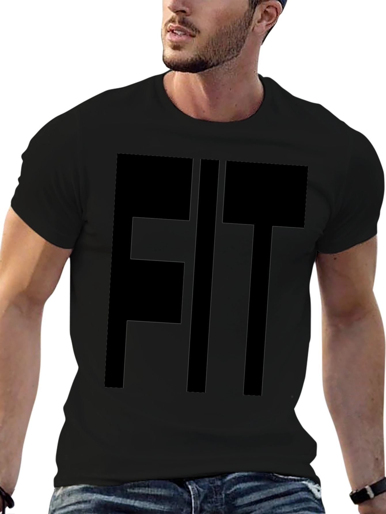FIT Graphic Tee - Black Cotton Blend