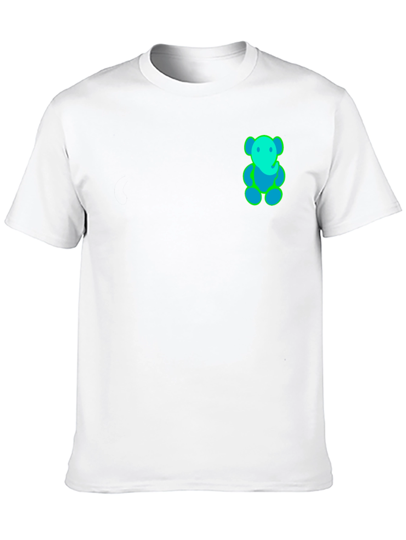 Black T-Shirt with Neon Bear Design