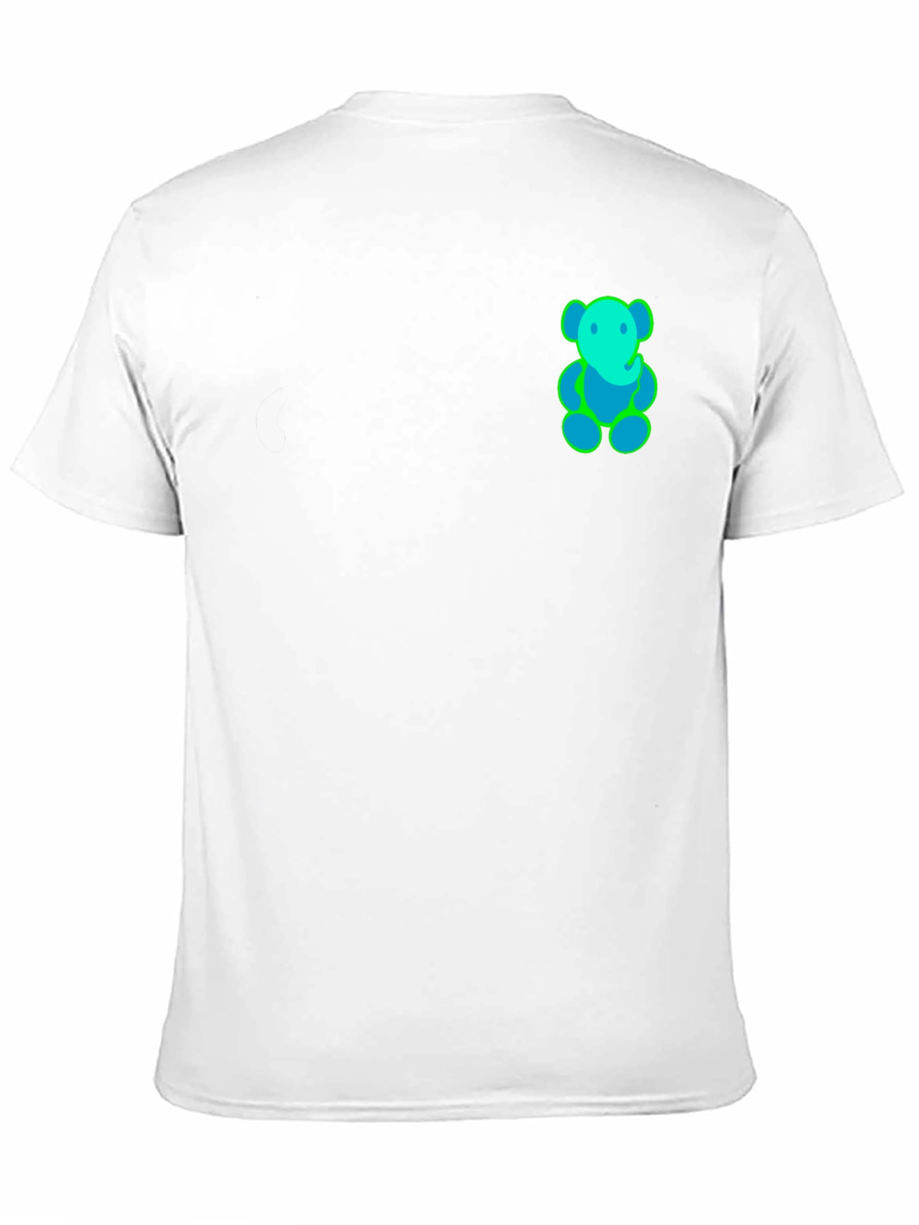 Black T-Shirt with Neon Bear Design