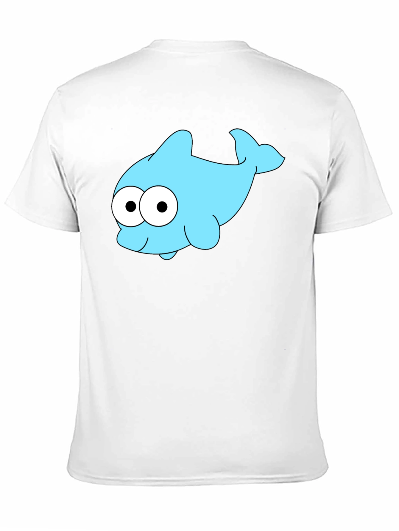 Cartoon Dolphin Graphic Tee - Black