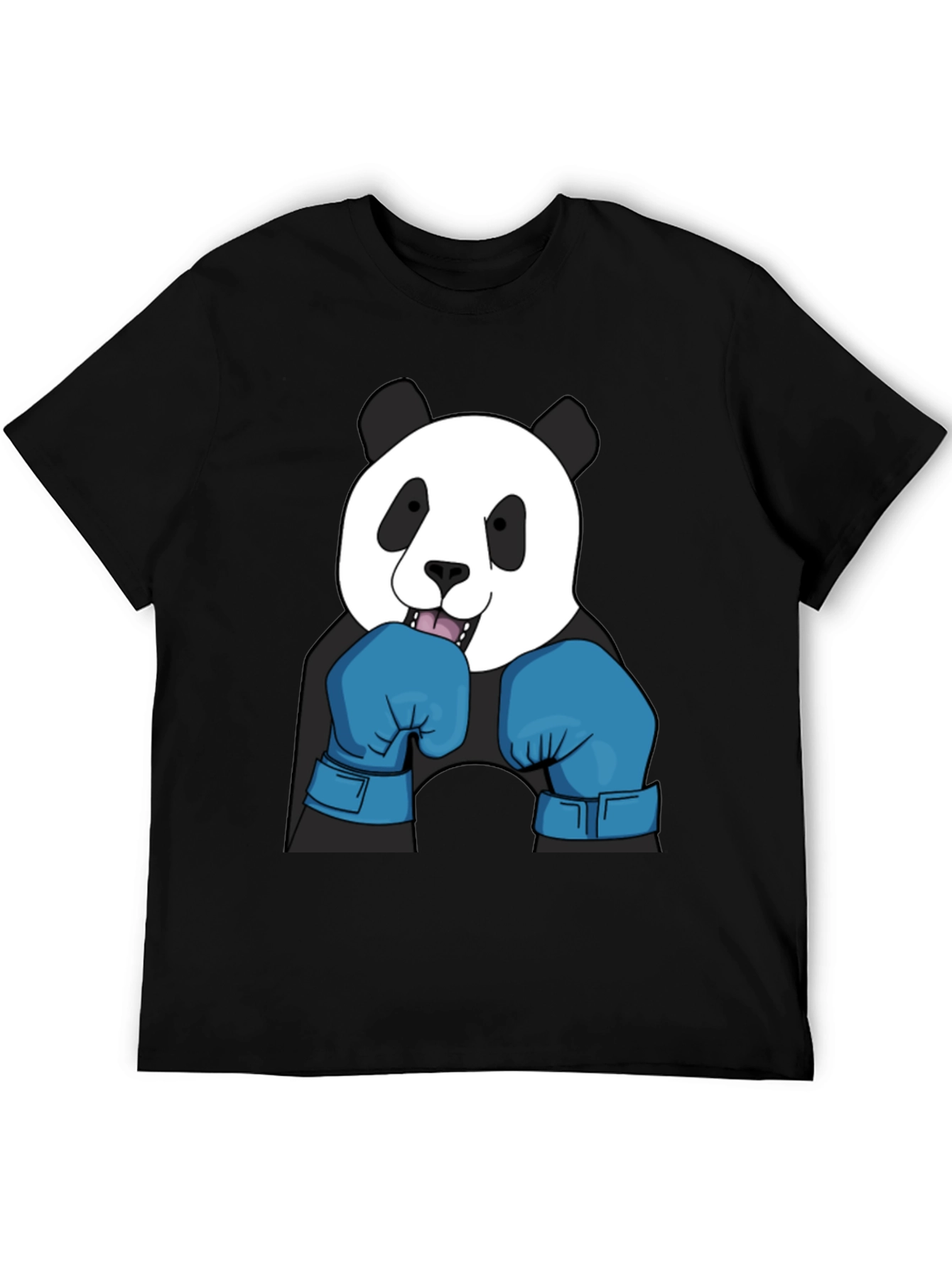 Panda Boxer T-Shirt - Black Cotton Tee