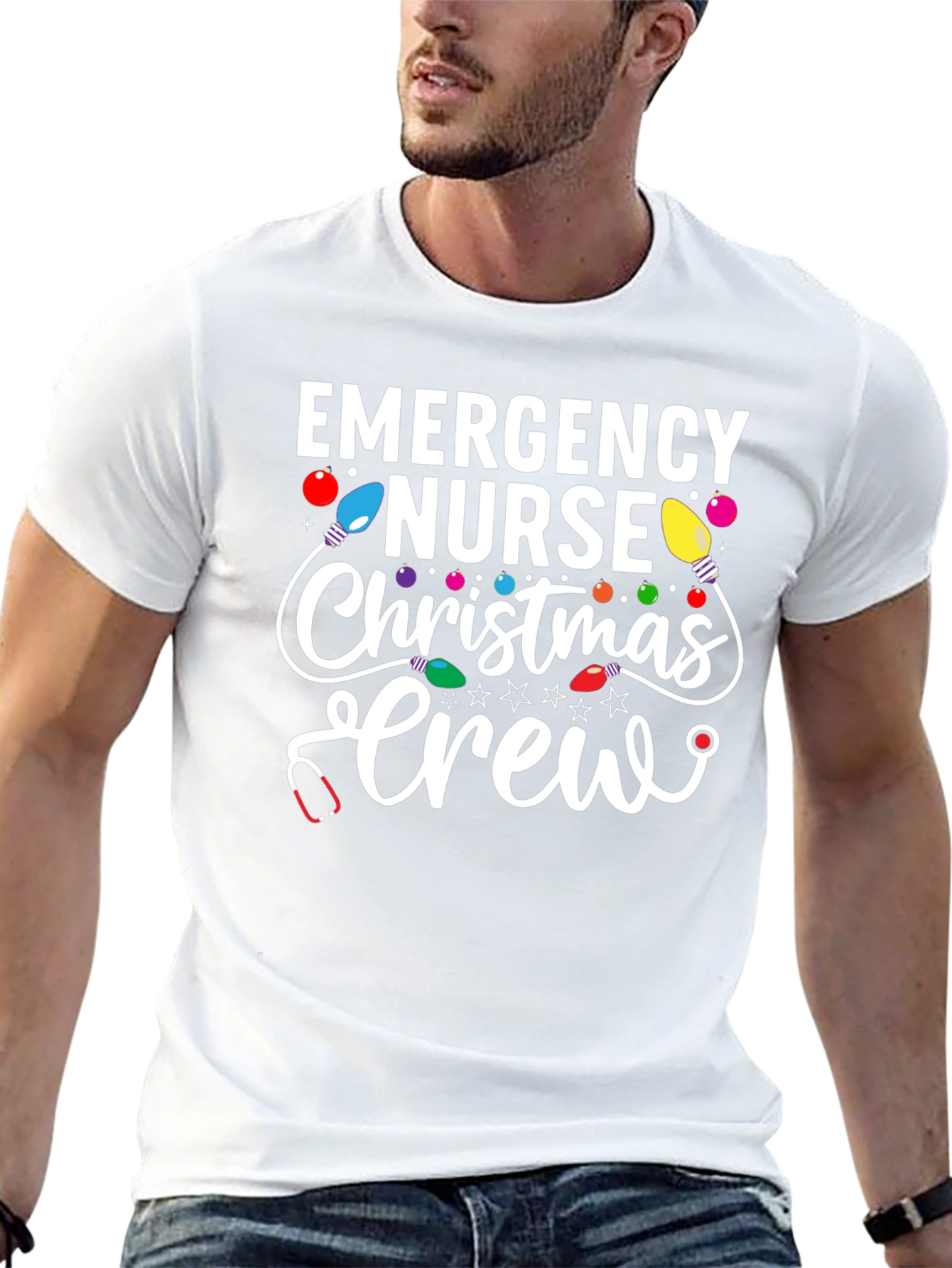 Emergency Nurse Christmas Crew T-Shirt