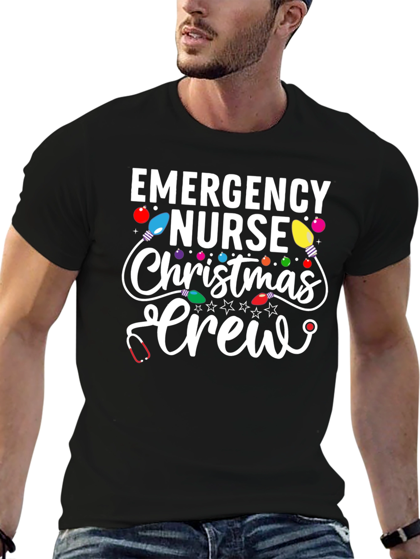 Emergency Nurse Christmas Crew T-Shirt