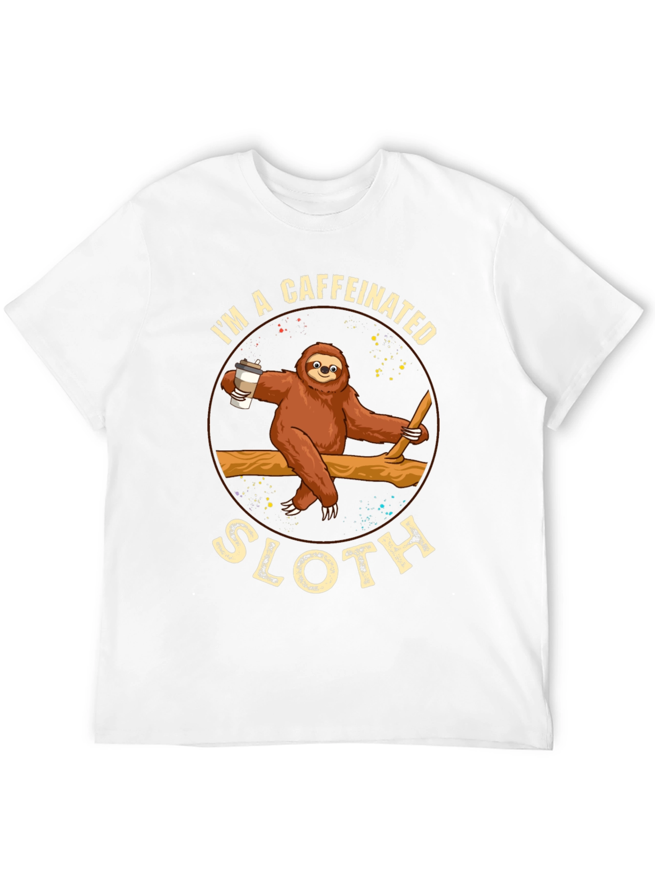 Caffeinated Sloth Graphic T-Shirt - Unisex