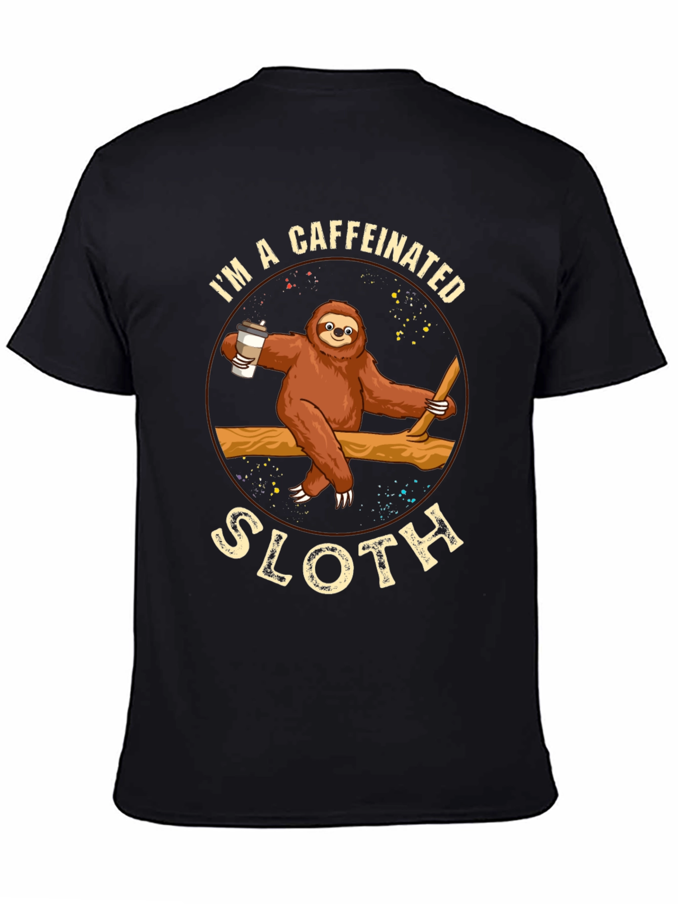 Caffeinated Sloth Graphic T-Shirt - Unisex