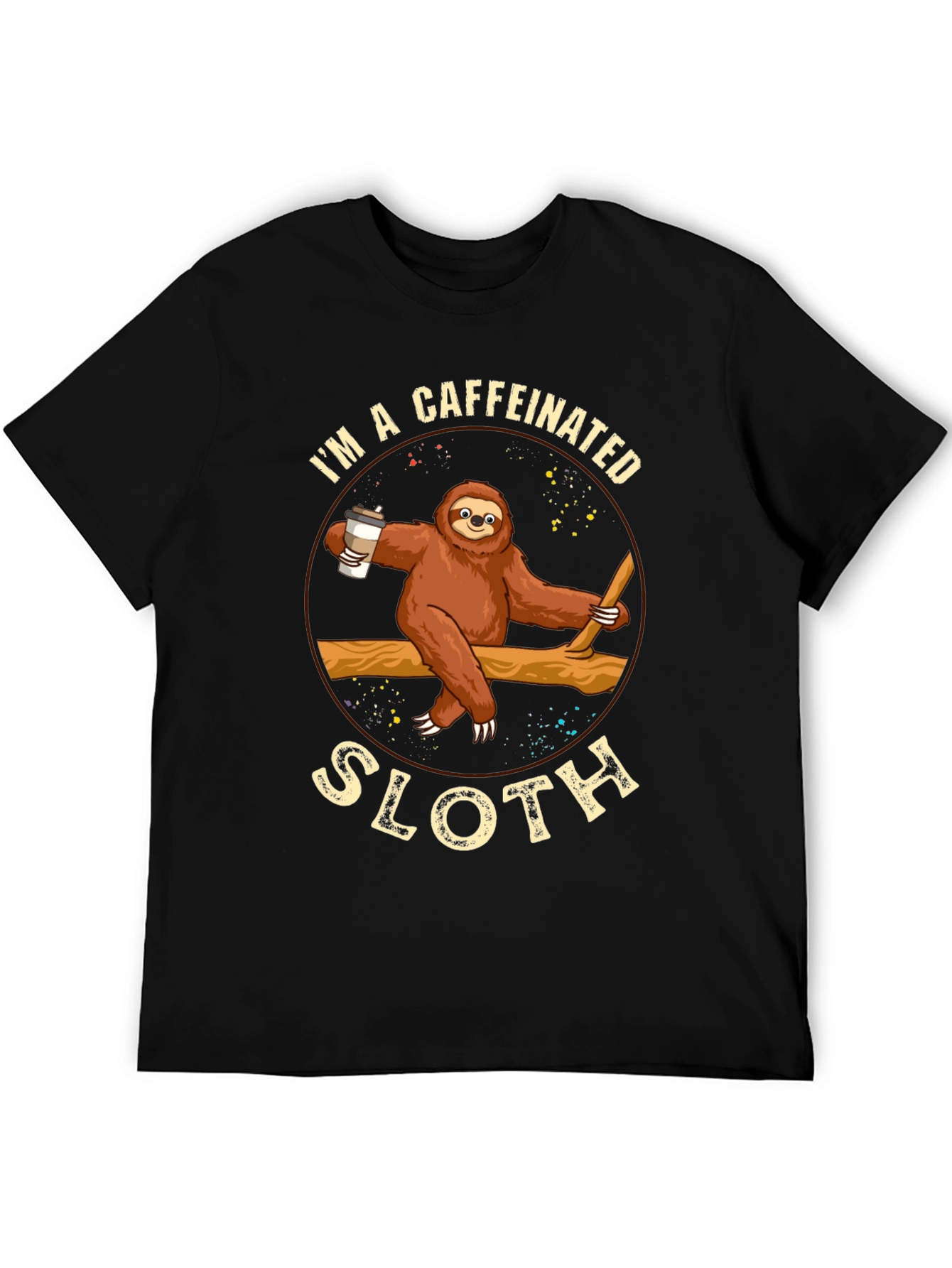 Caffeinated Sloth Graphic T-Shirt - Unisex