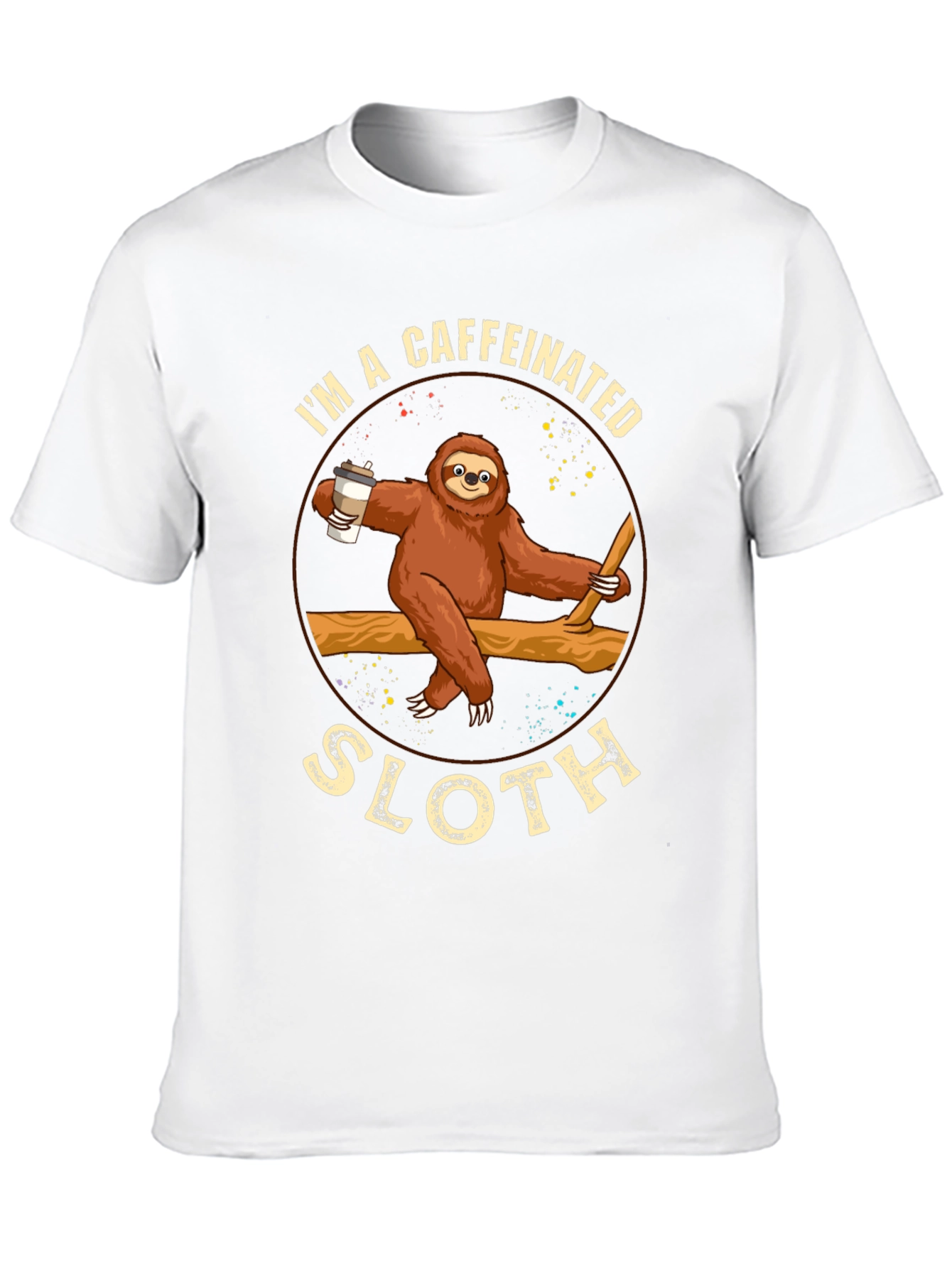 Caffeinated Sloth Graphic T-Shirt - Unisex