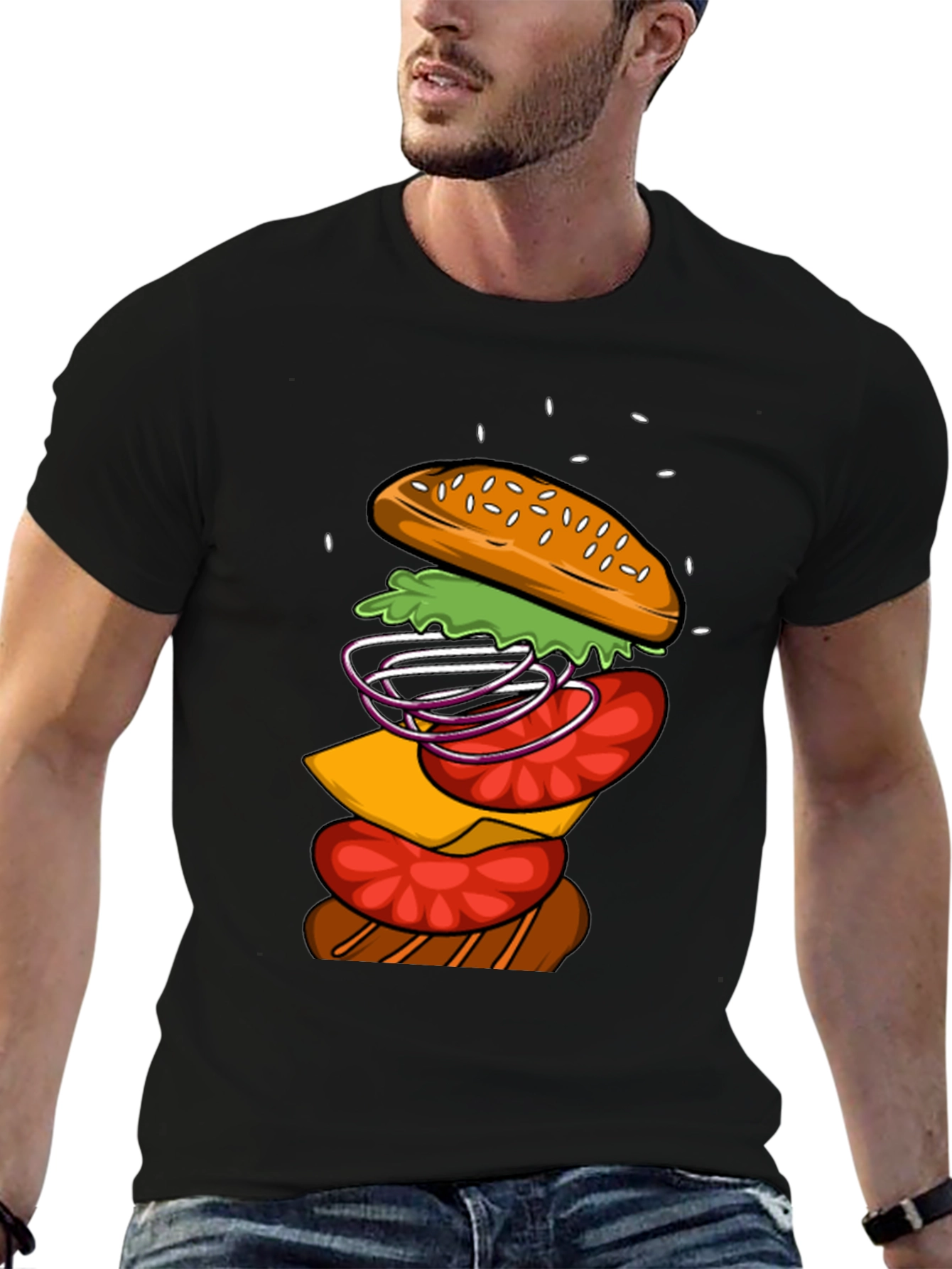 Burger Graphic T-Shirt - Casual Wear
