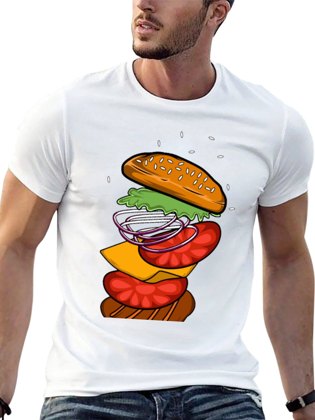 Burger Graphic T-Shirt - Casual Wear