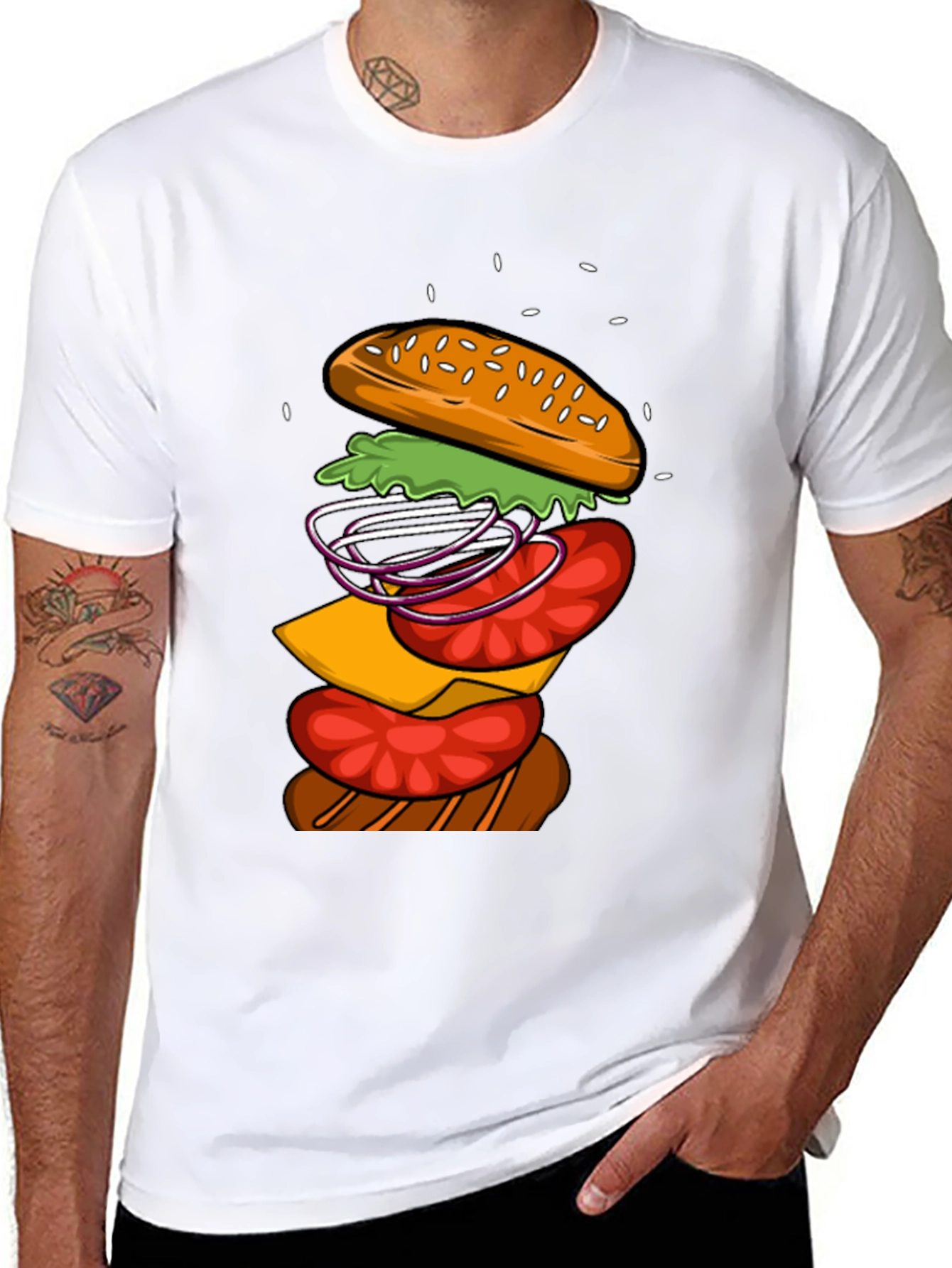 Burger Graphic T-Shirt - Casual Wear