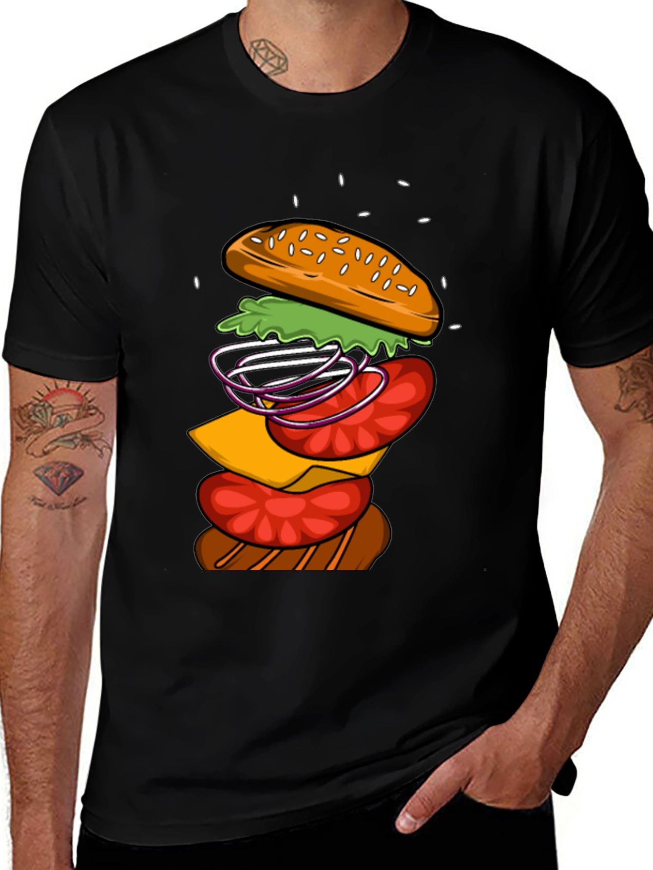Burger Graphic T-Shirt - Casual Wear