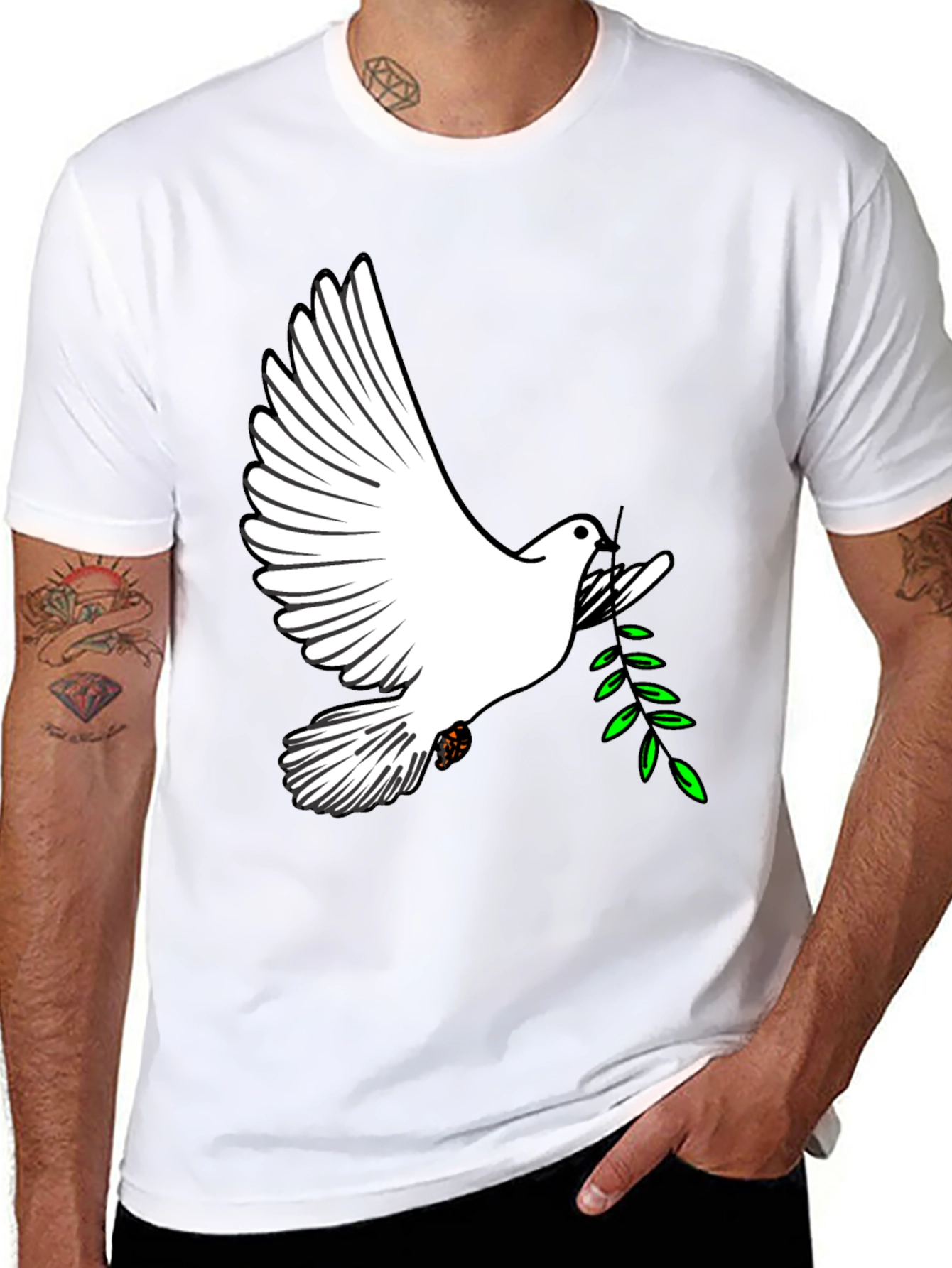 Peace Dove Graphic Tee - Stylish Black T-Shirt