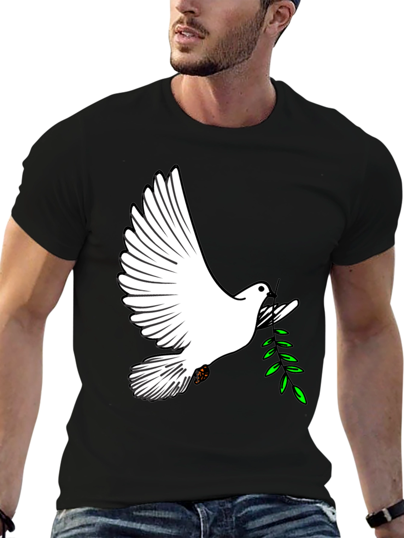 Peace Dove Graphic Tee - Stylish Black T-Shirt