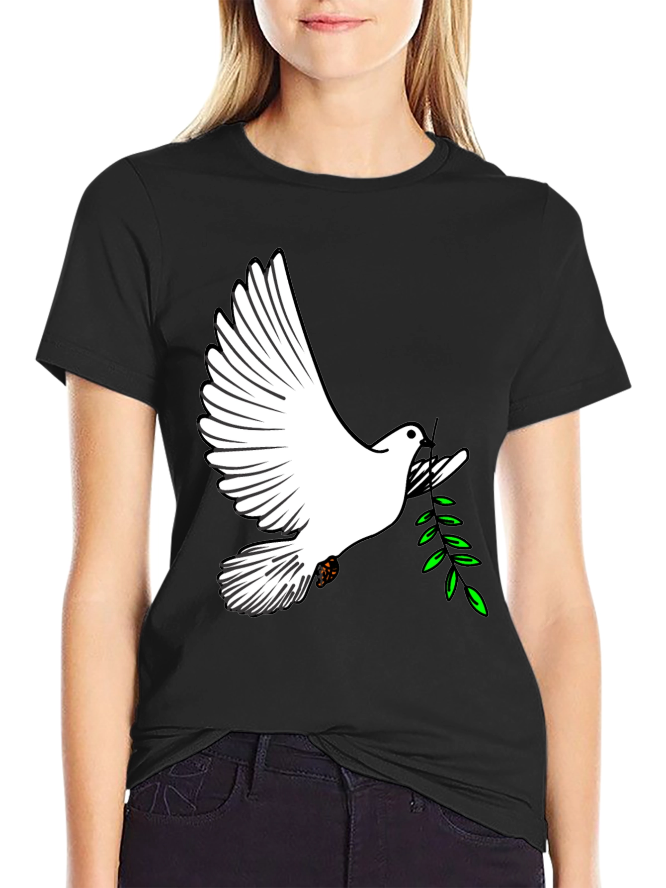 Peace Dove Graphic Tee - Stylish Black T-Shirt