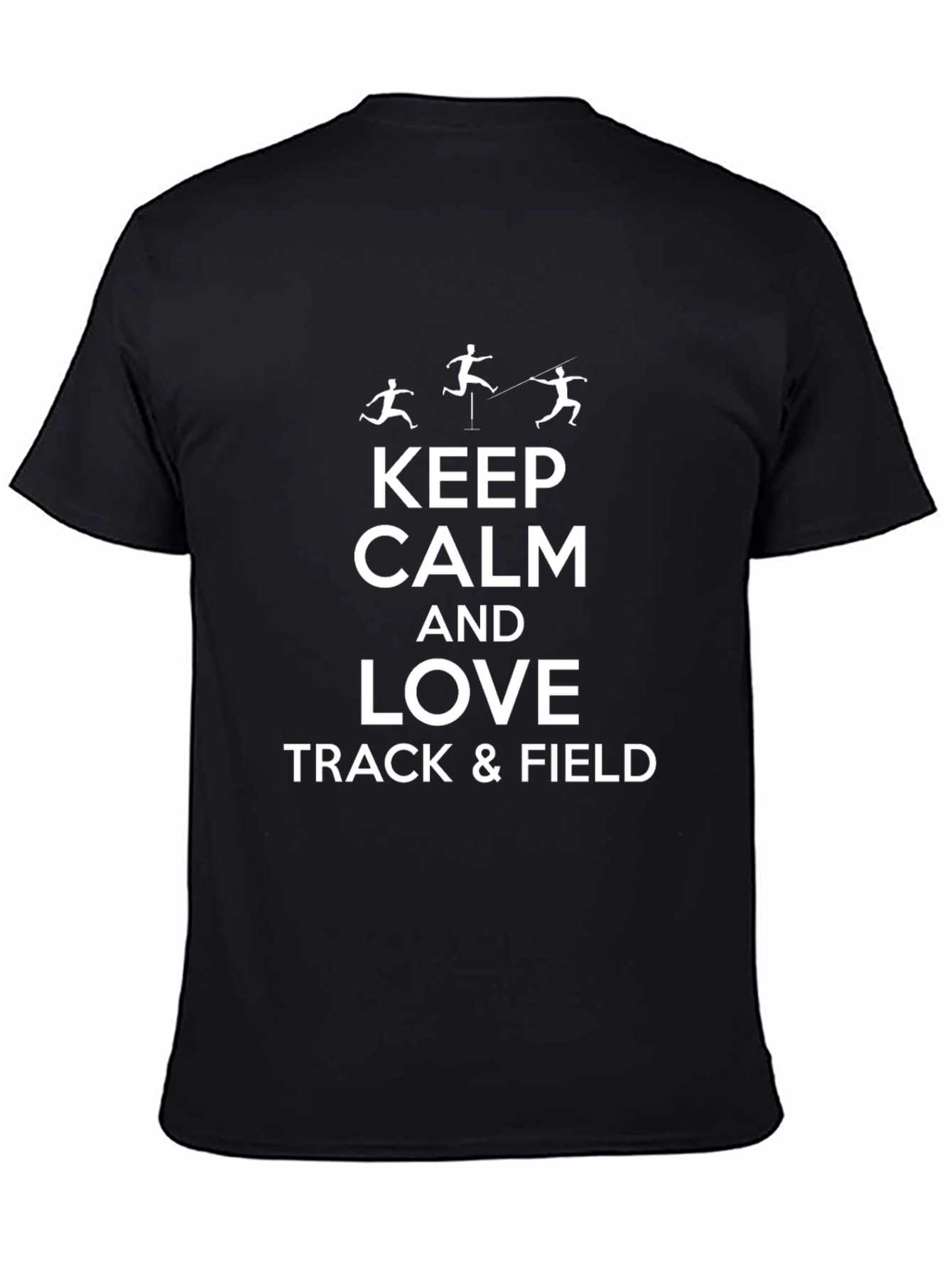 Keep Calm & Love Track & Field Black T-Shirt