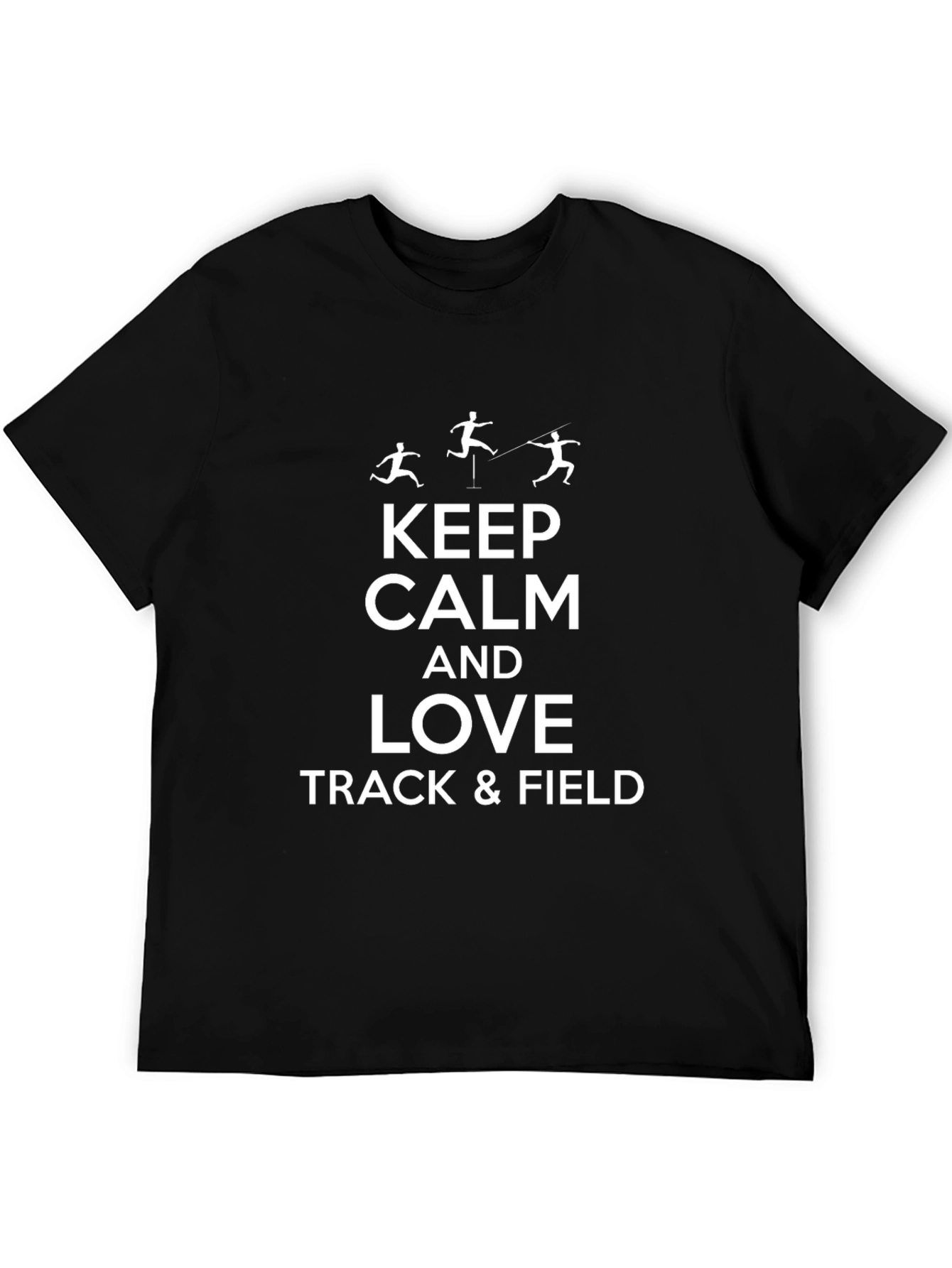 Keep Calm & Love Track & Field Black T-Shirt