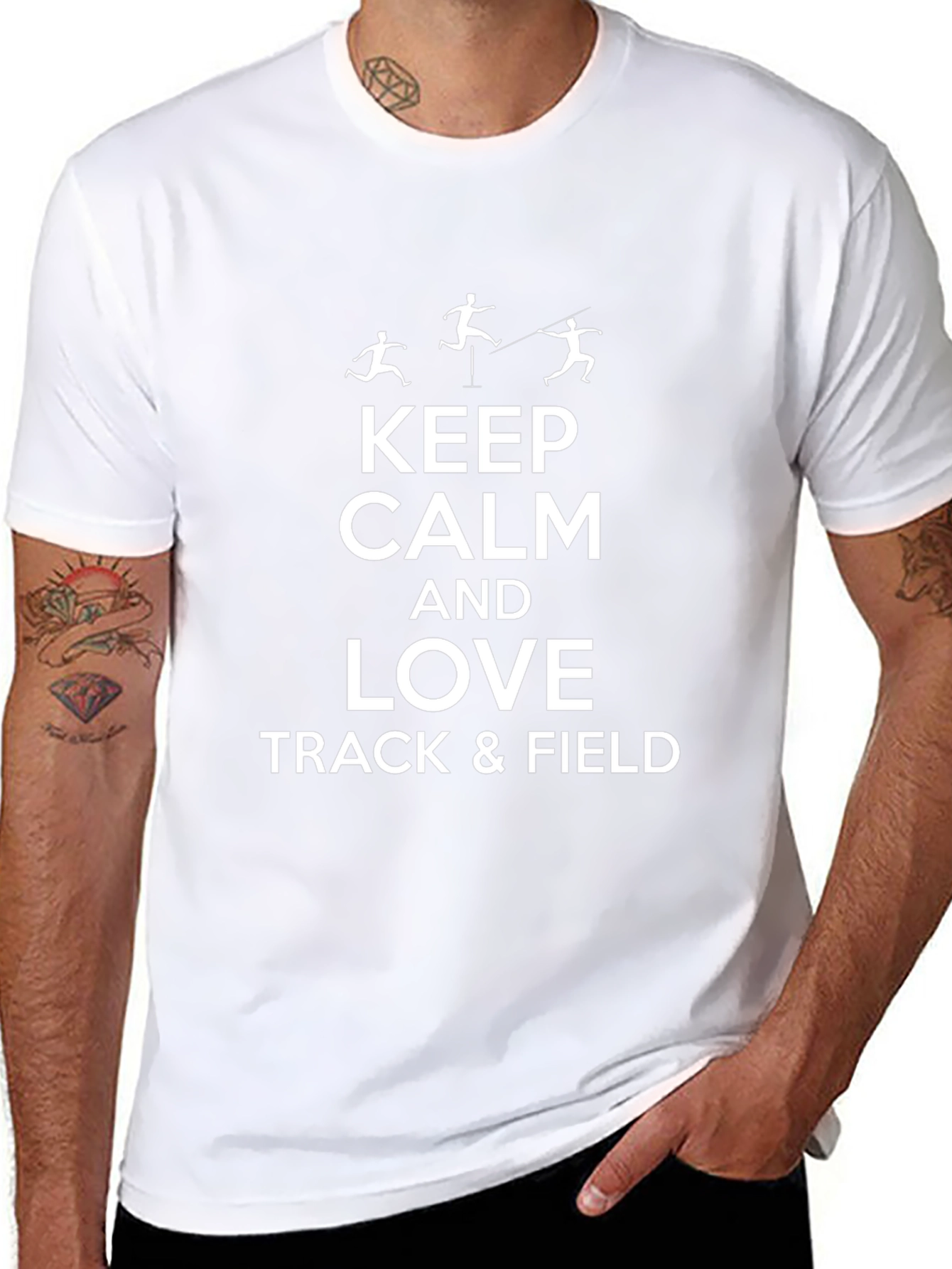 Keep Calm & Love Track & Field Black T-Shirt