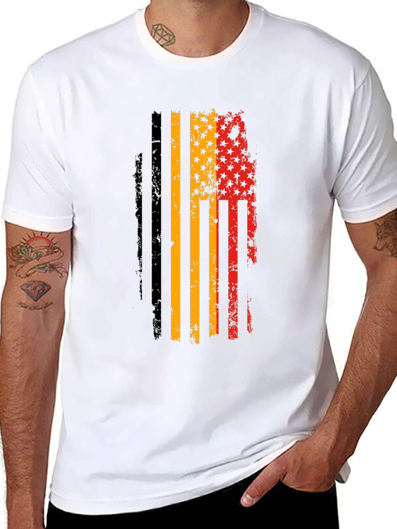German American Flag Distressed T-Shirt