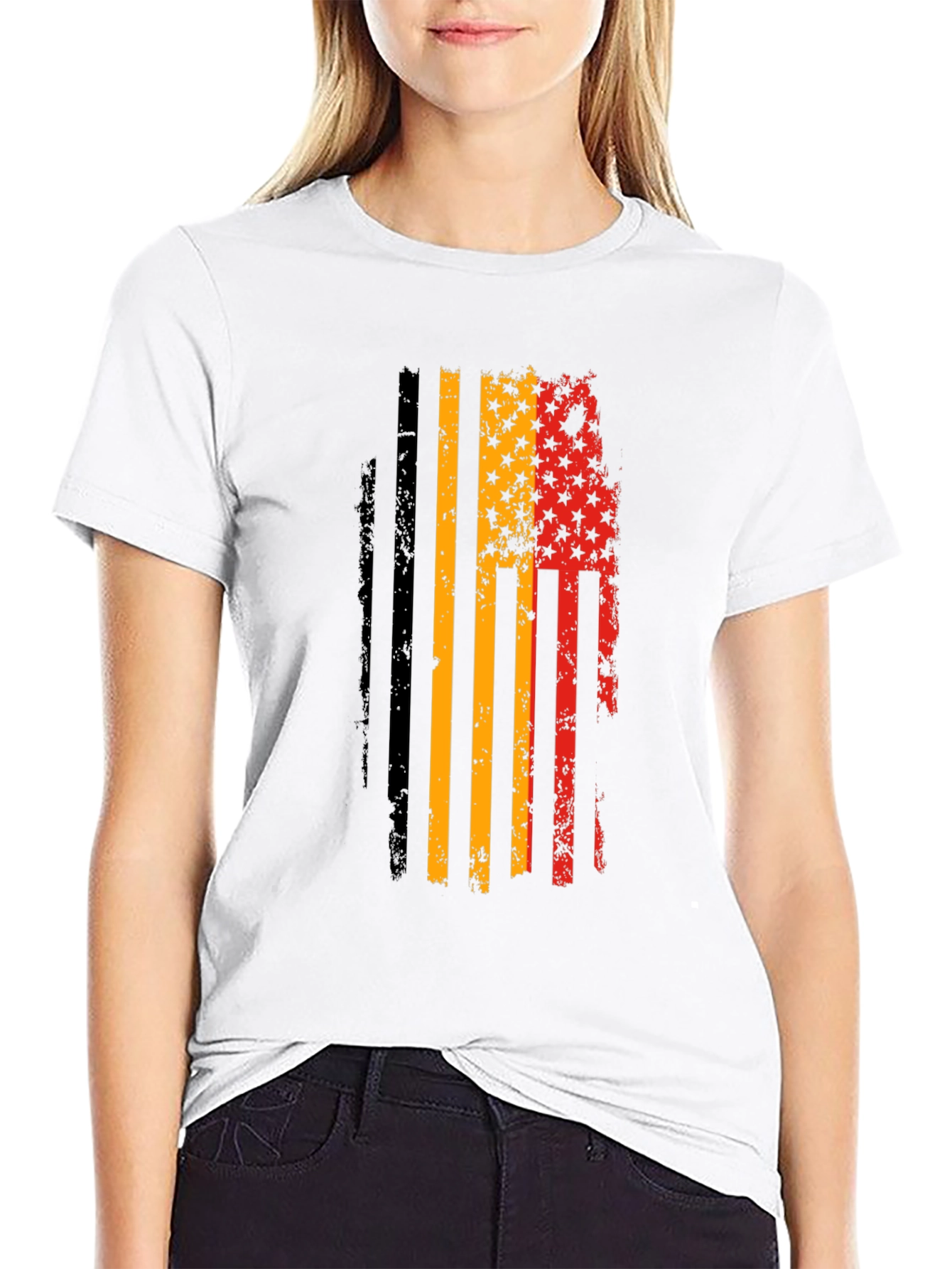 German American Flag Distressed T-Shirt