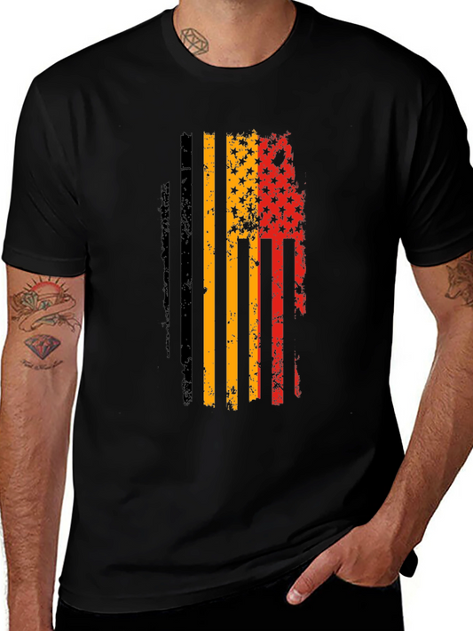 German American Flag Distressed T-Shirt