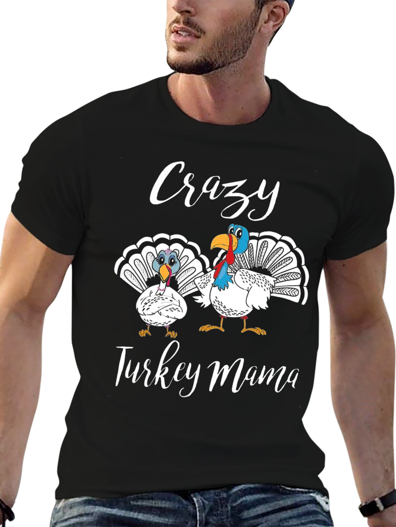 Crazy Turkey Mama Black T-Shirt