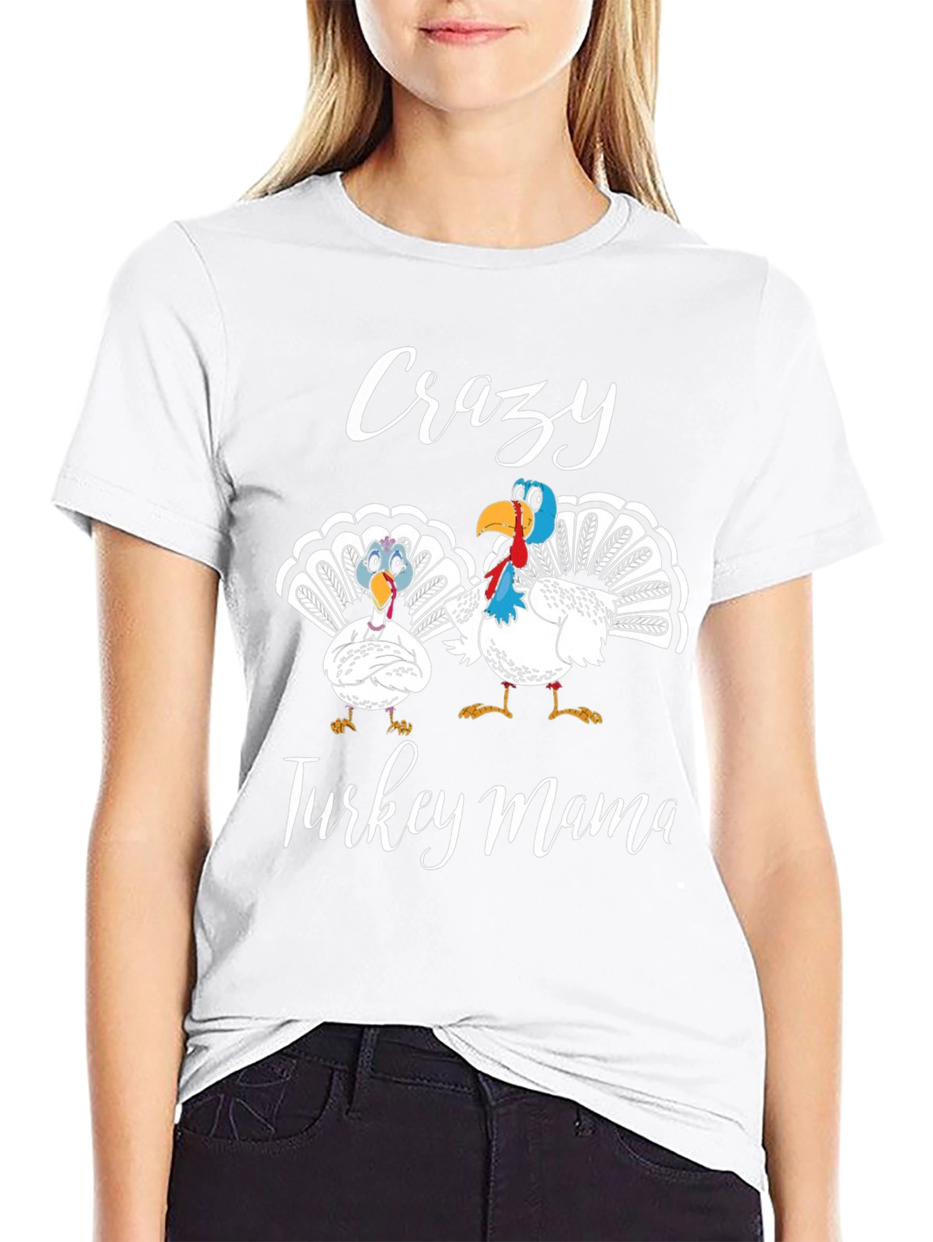 Crazy Turkey Mama Black T-Shirt
