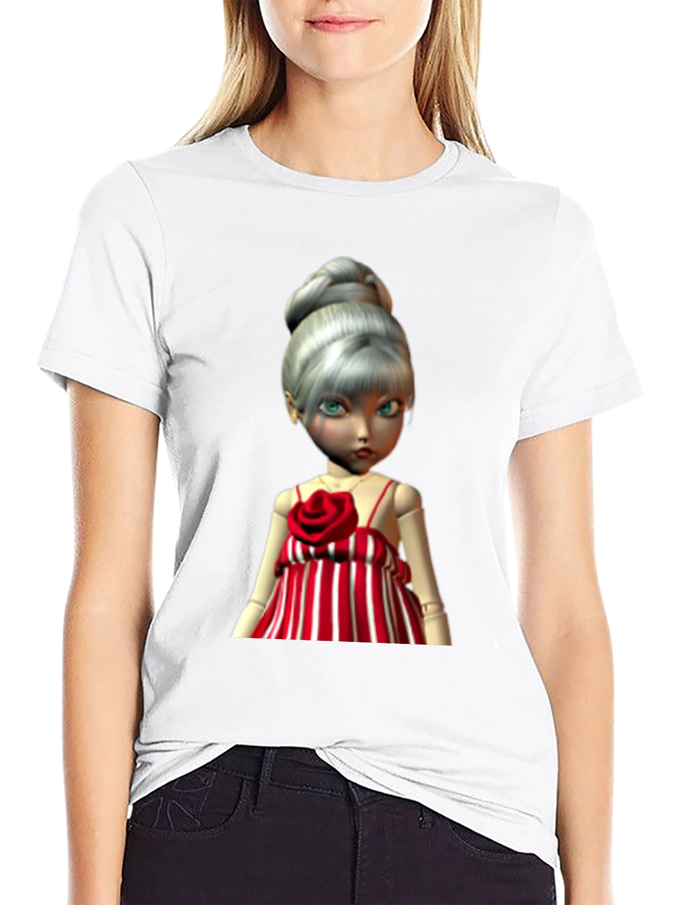 Doll Graphic Print T-Shirt - Unique Style
