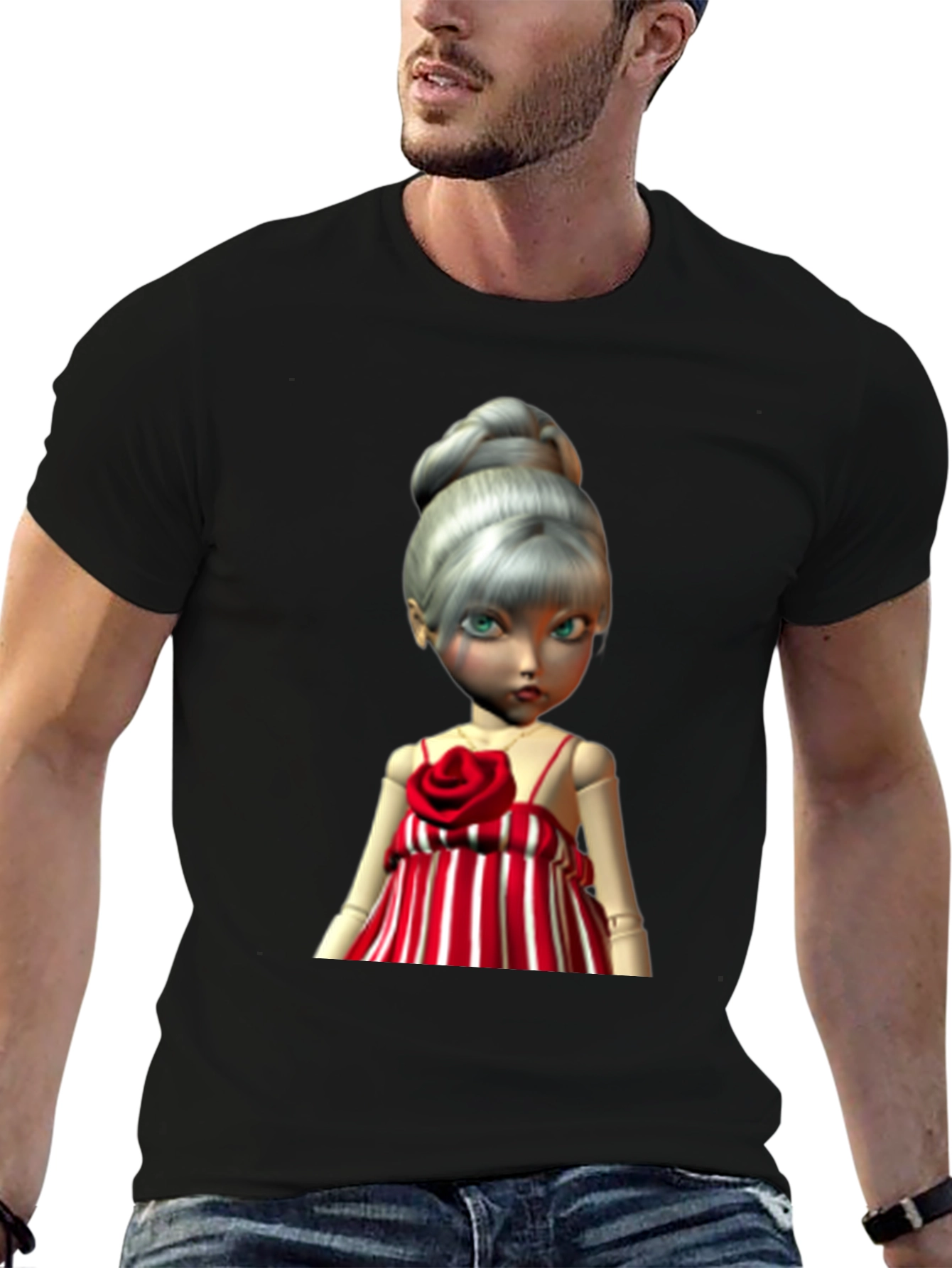 Doll Graphic Print T-Shirt - Unique Style