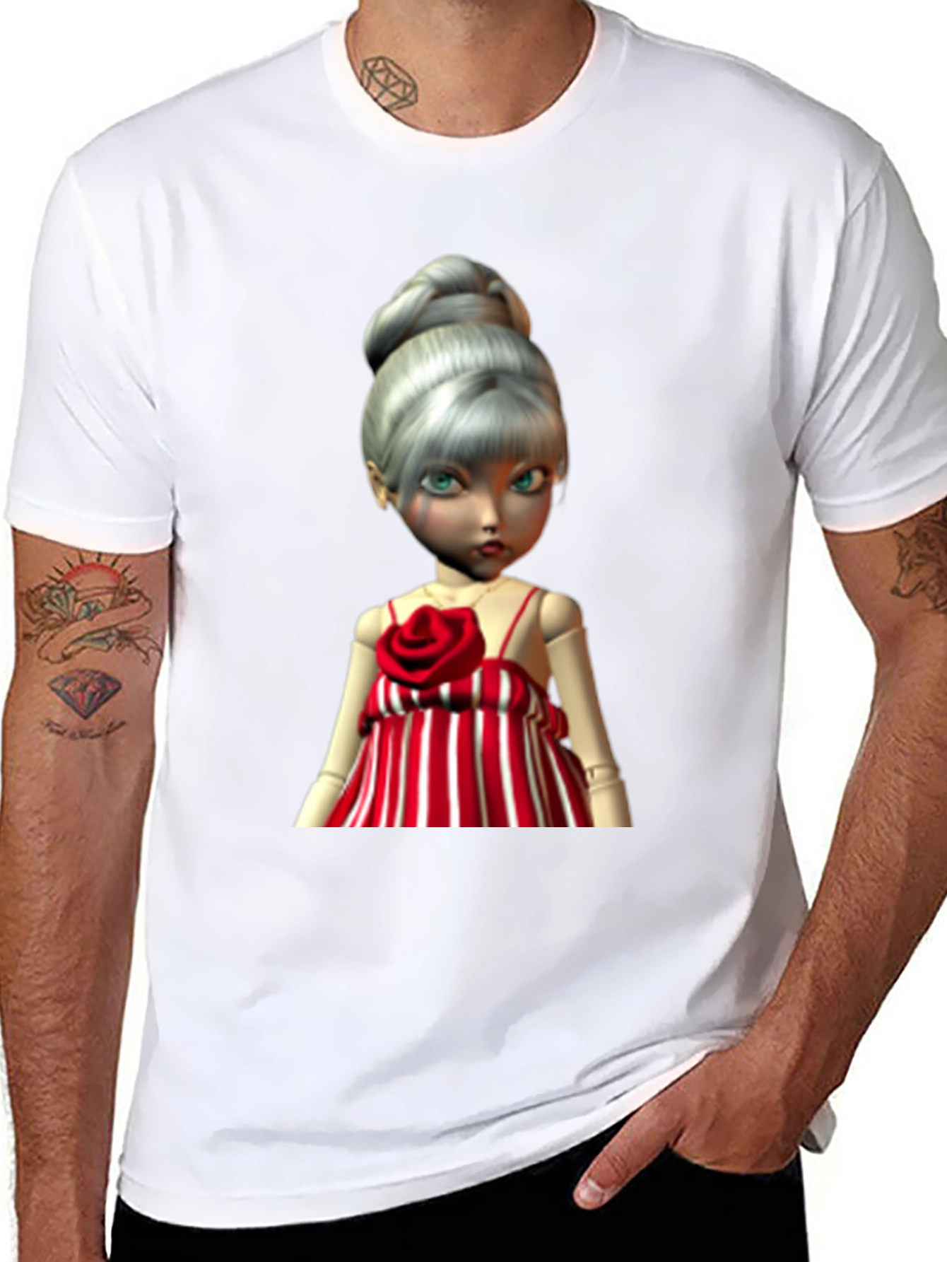 Doll Graphic Print T-Shirt - Unique Style