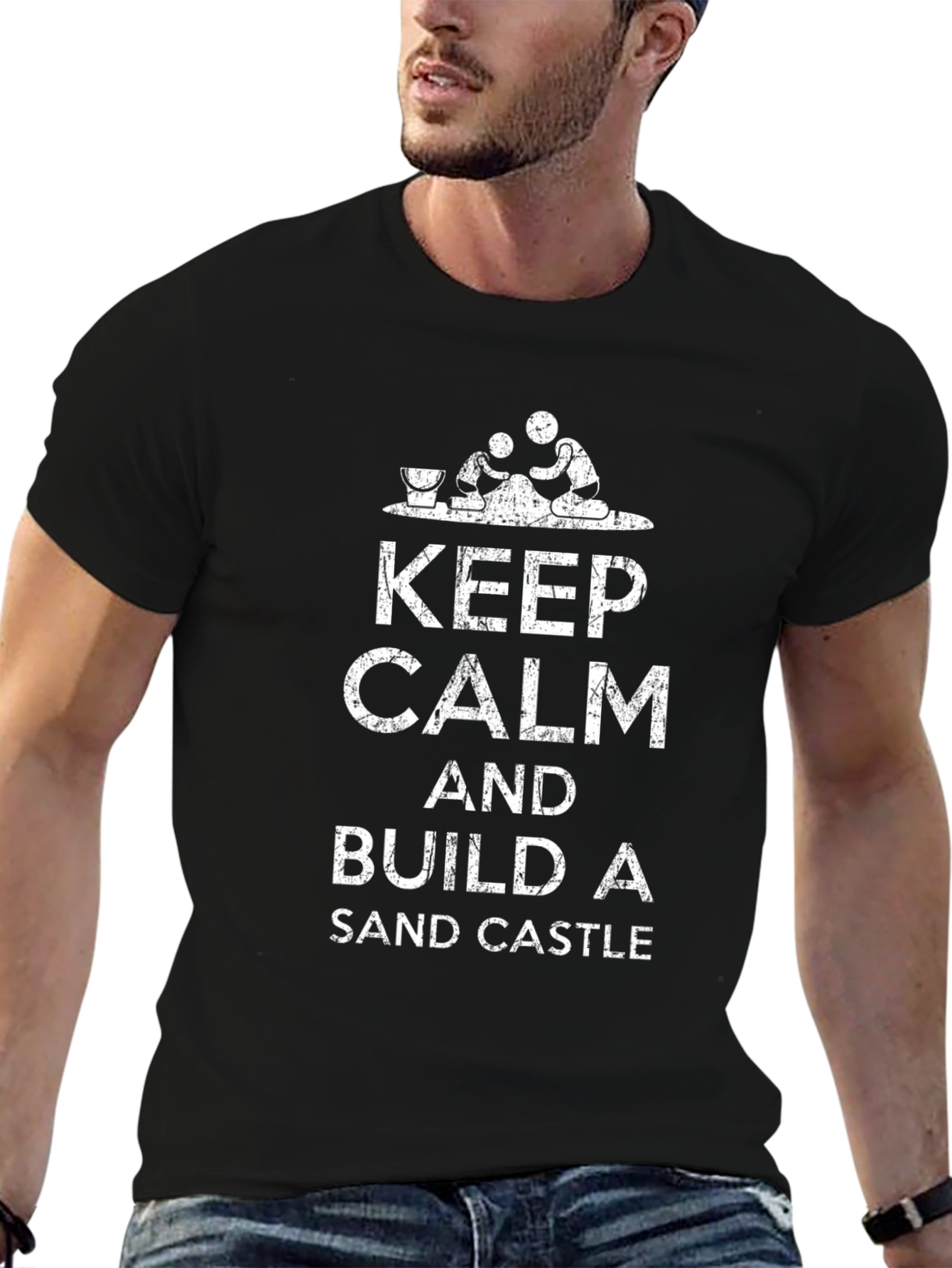 Keep Calm & Build Sandcastles - Novelty Graphic Tee