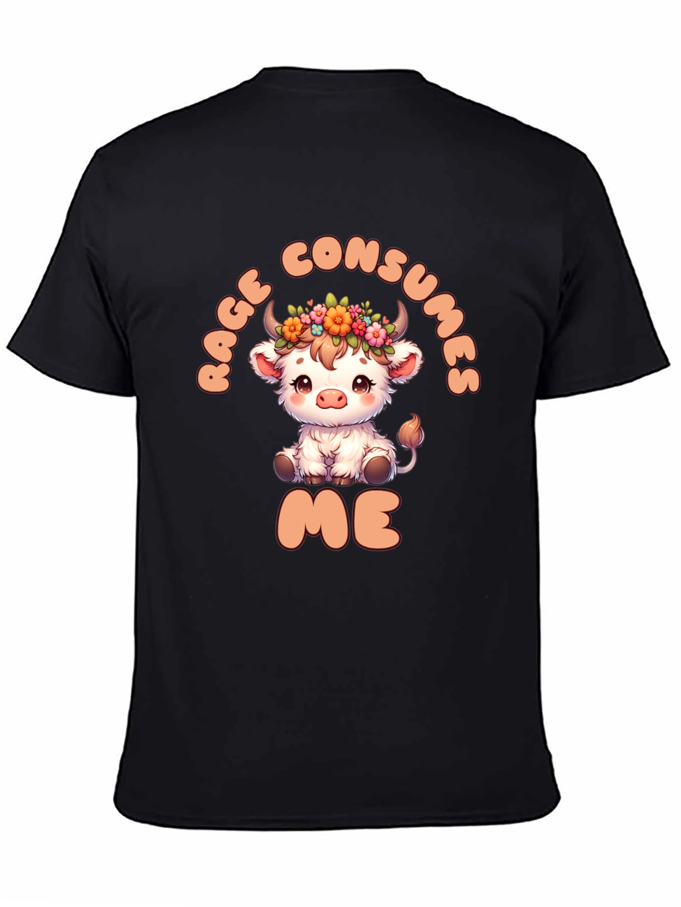 Rage Consumes Me Funny Cow Graphic T-Shirt