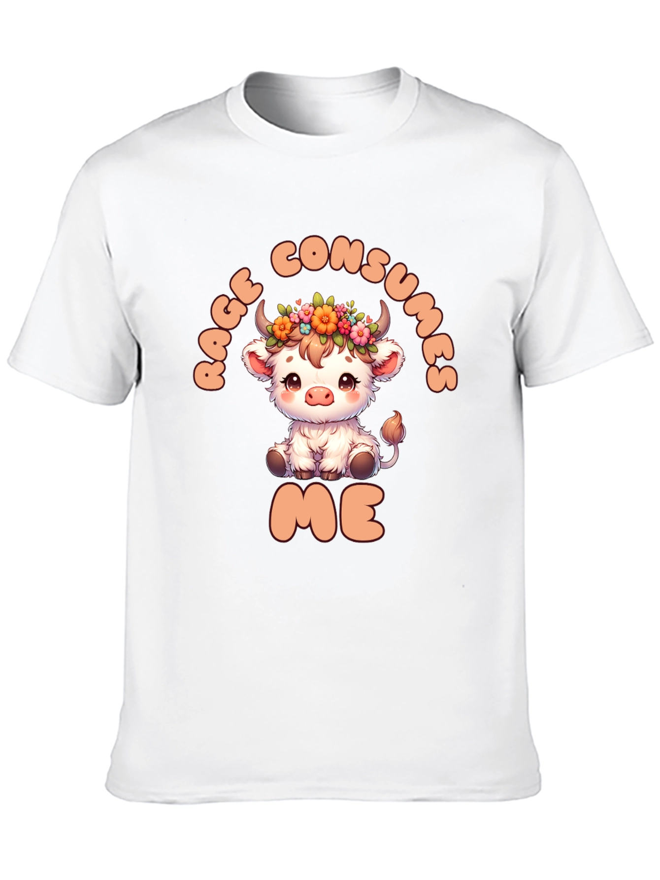 Rage Consumes Me Funny Cow Graphic T-Shirt