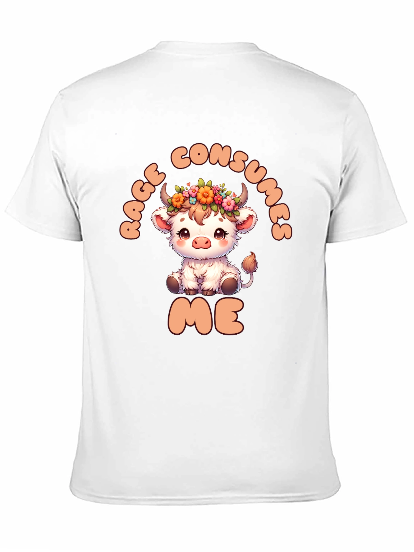 Rage Consumes Me Funny Cow Graphic T-Shirt