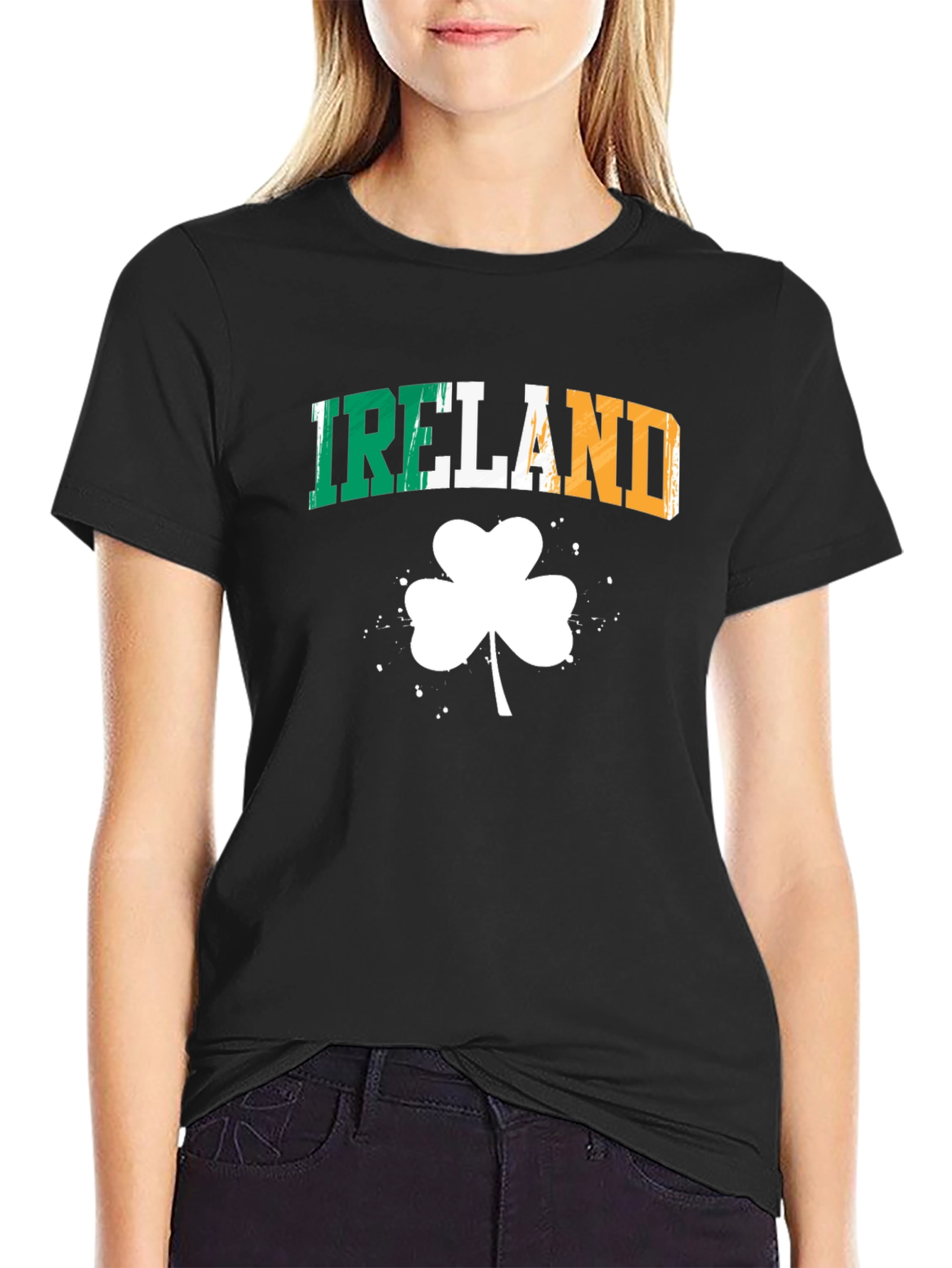 Ireland Clover Black T-Shirt - St. Patricks Day
