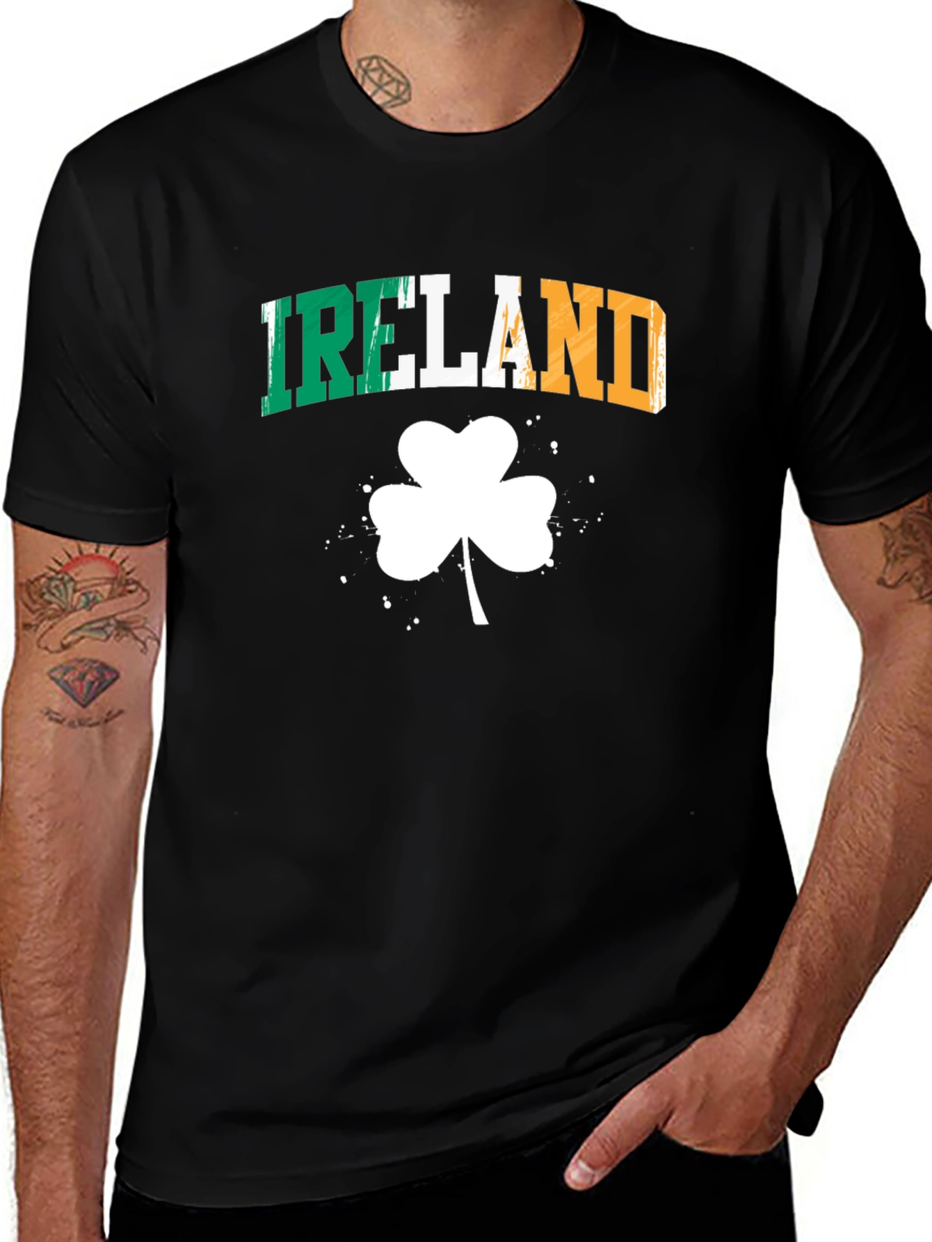 Ireland Clover Black T-Shirt - St. Patricks Day