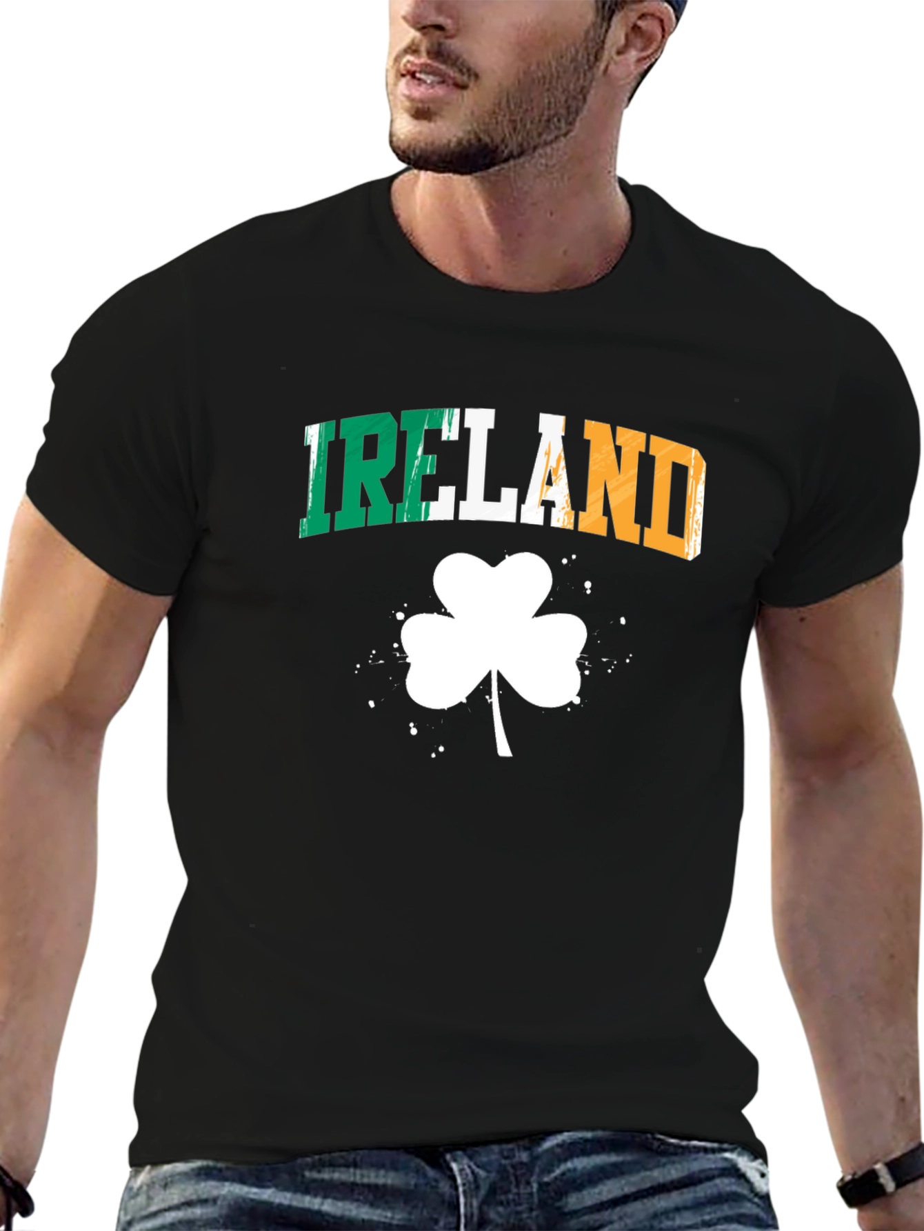 Ireland Clover Black T-Shirt - St. Patricks Day