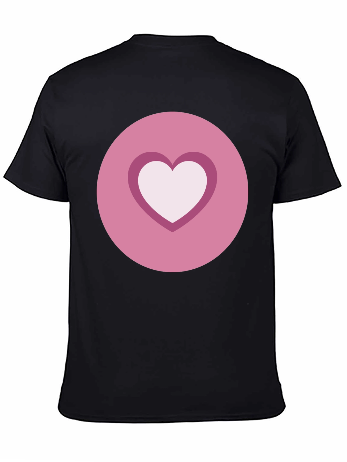 Heart Circle Graphic Tee - Casual Black Shirt