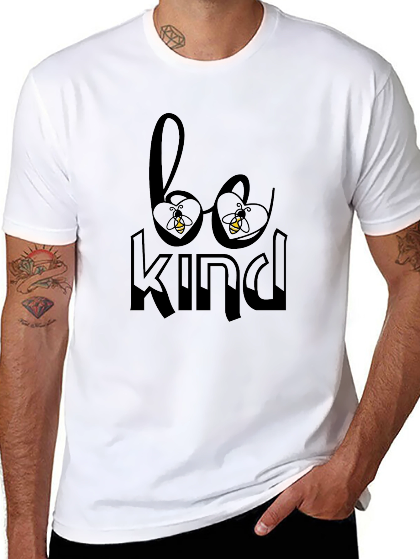 Be Kind Bee Graphic Black T-Shirt